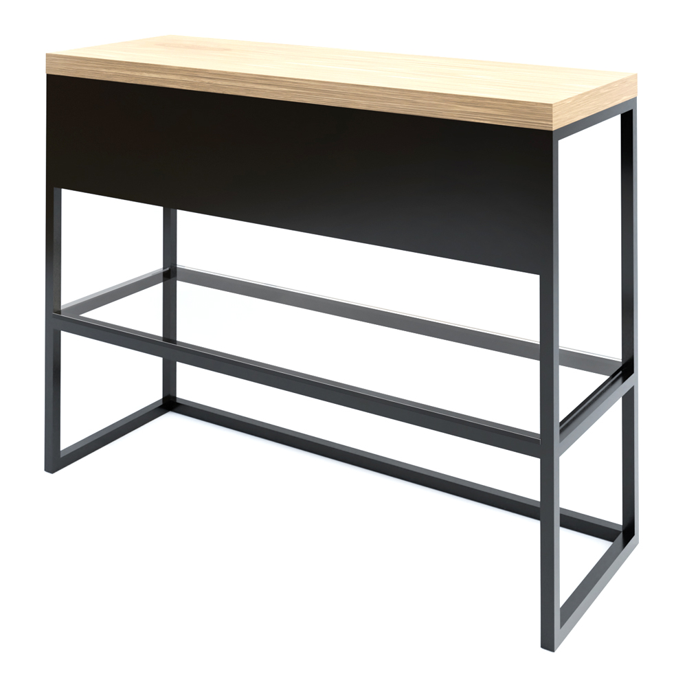 Szafka pod umywalkę Leyki ze szklaną półką czarna - zdjęcie 1