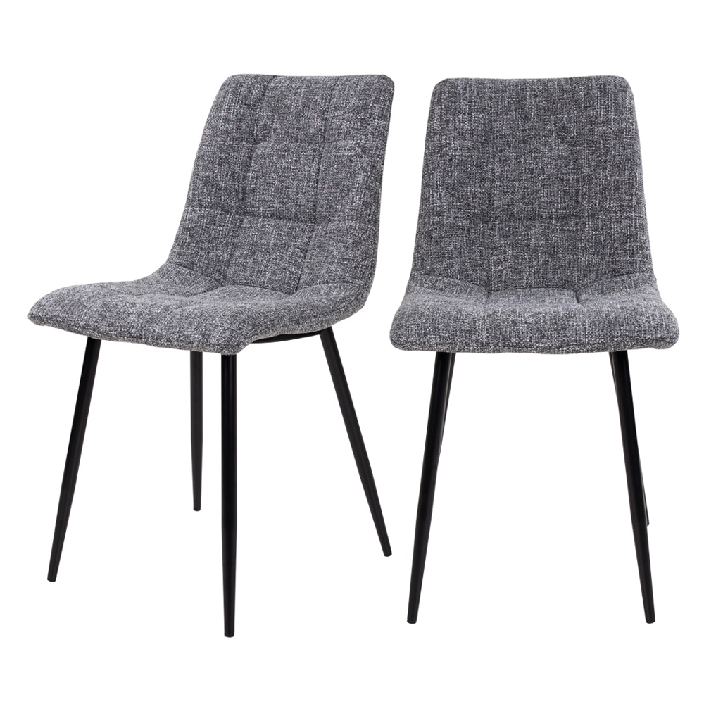Zestaw dwóch krzeseł tapicerowanych Kirme szare - zdjęcie 1