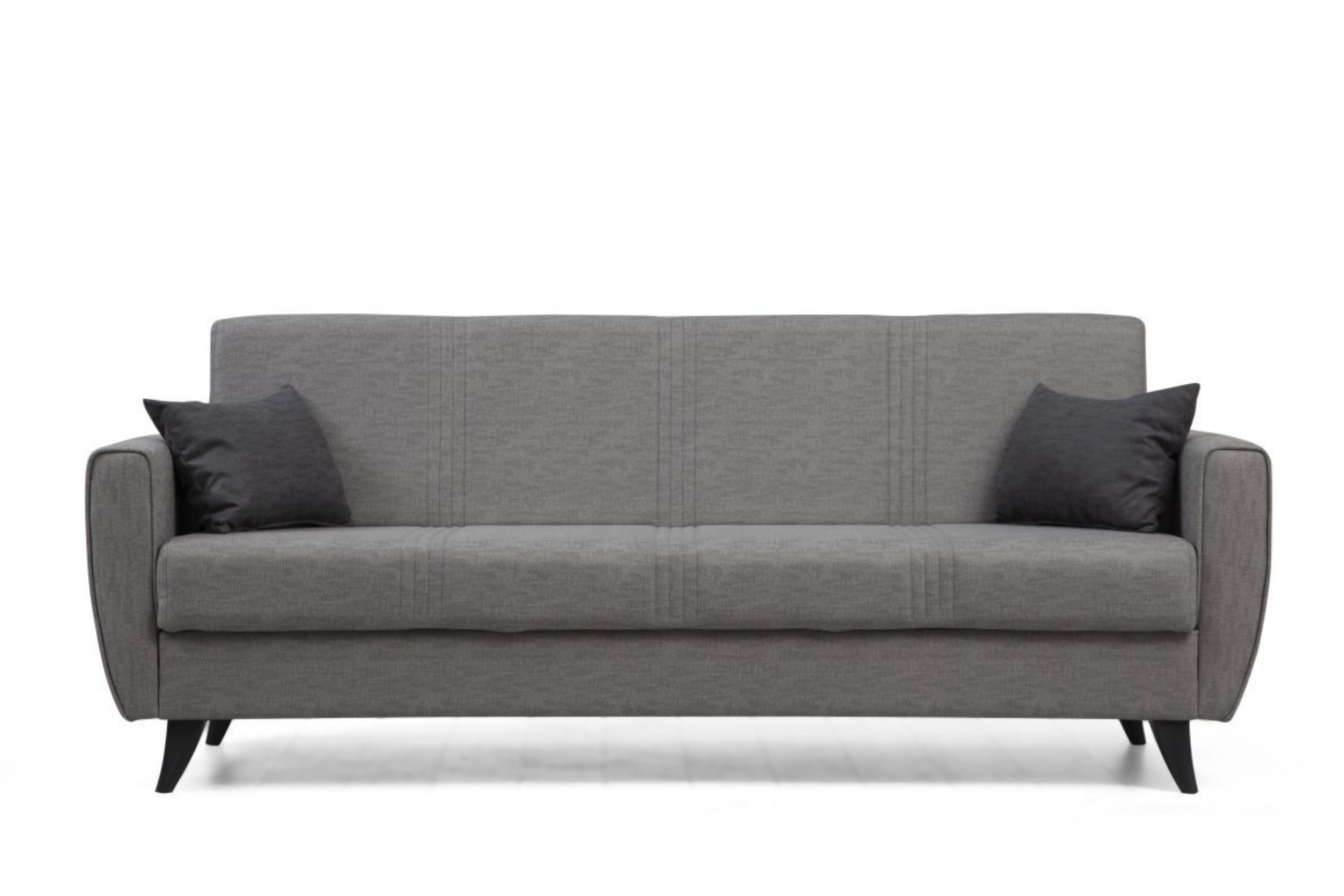 Kanapa trzyosobowa Flanims z podłokietnikami szara - zdjęcie 1