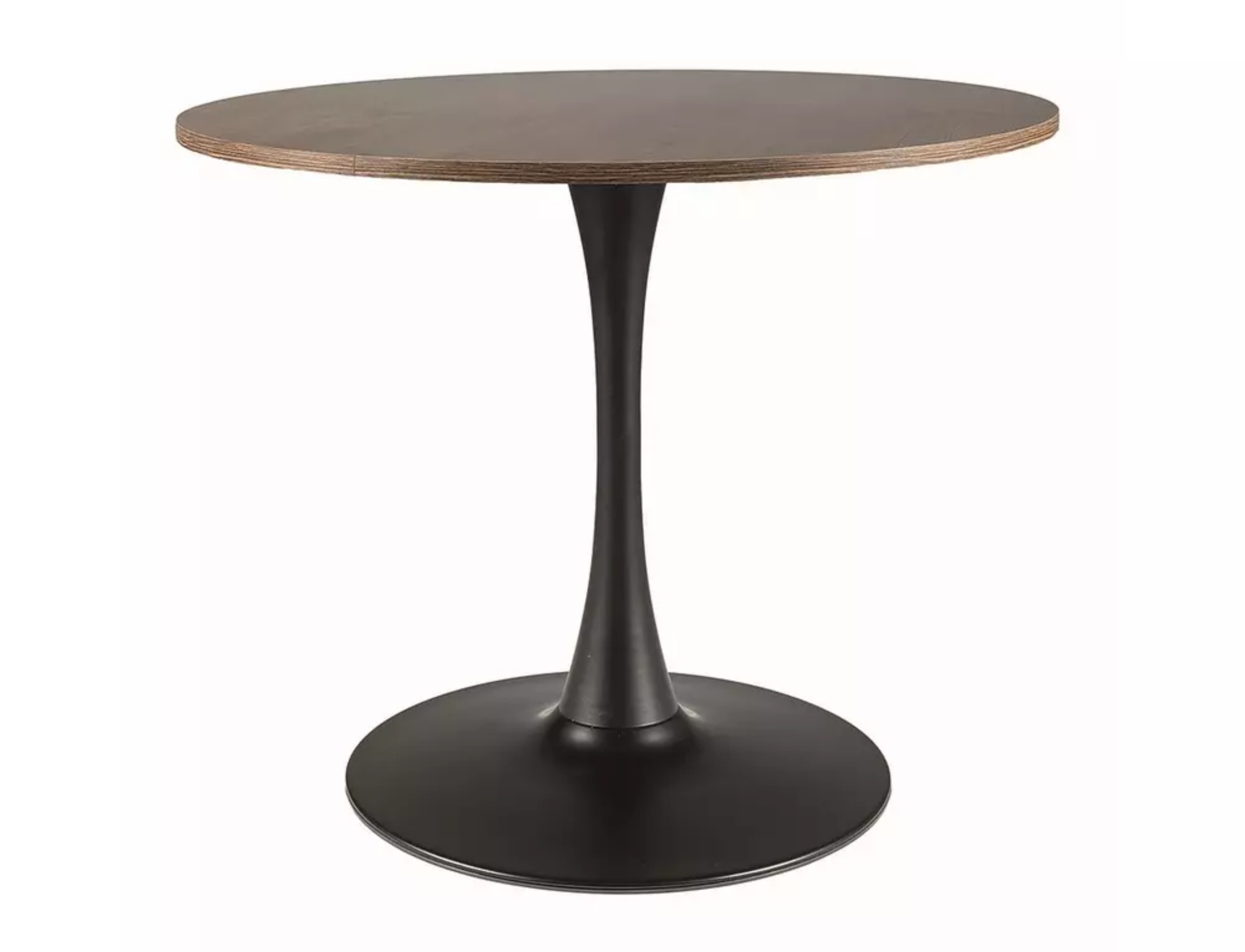 Stół do jadalni Amadeo okrągły blat 90 cm orzech/ czarny mat - zdjęcie 1