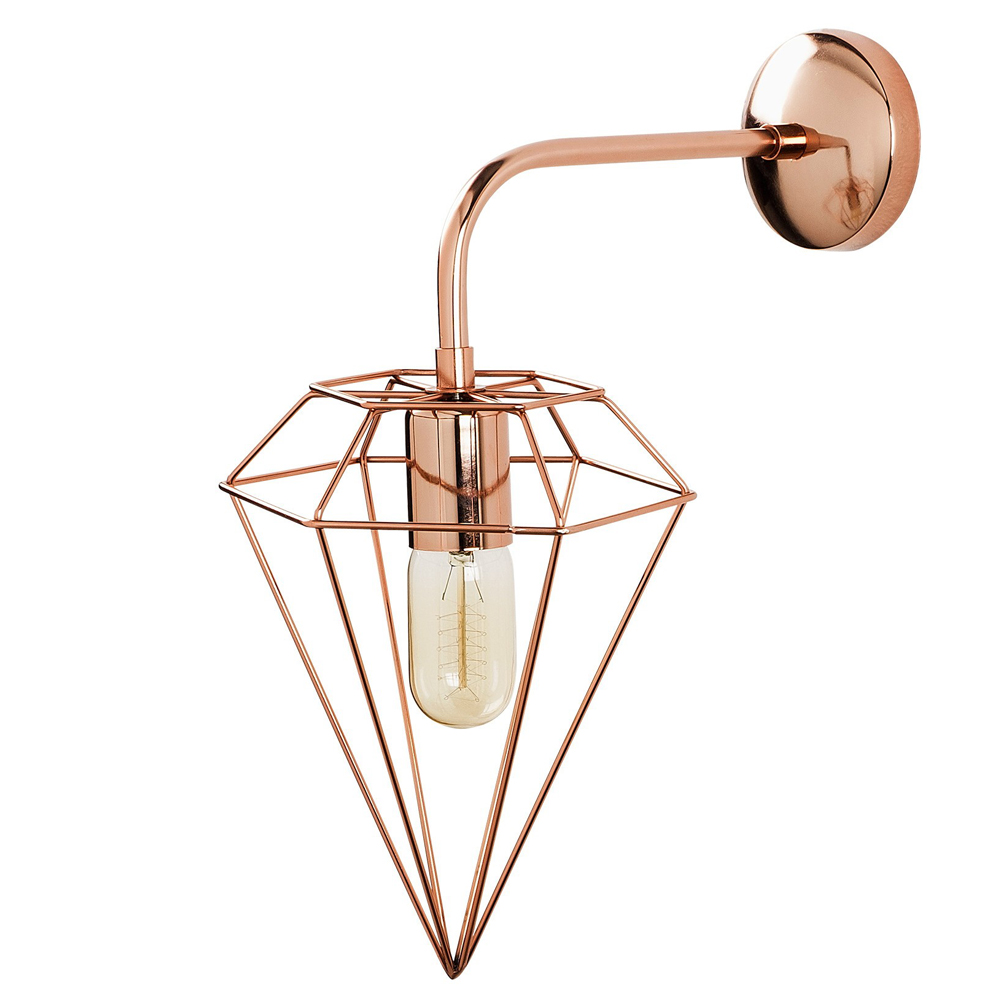 Kinkiet ścienny Palmares w kształcie diamentu średnica 20 cm miedziany - zdjęcie 1