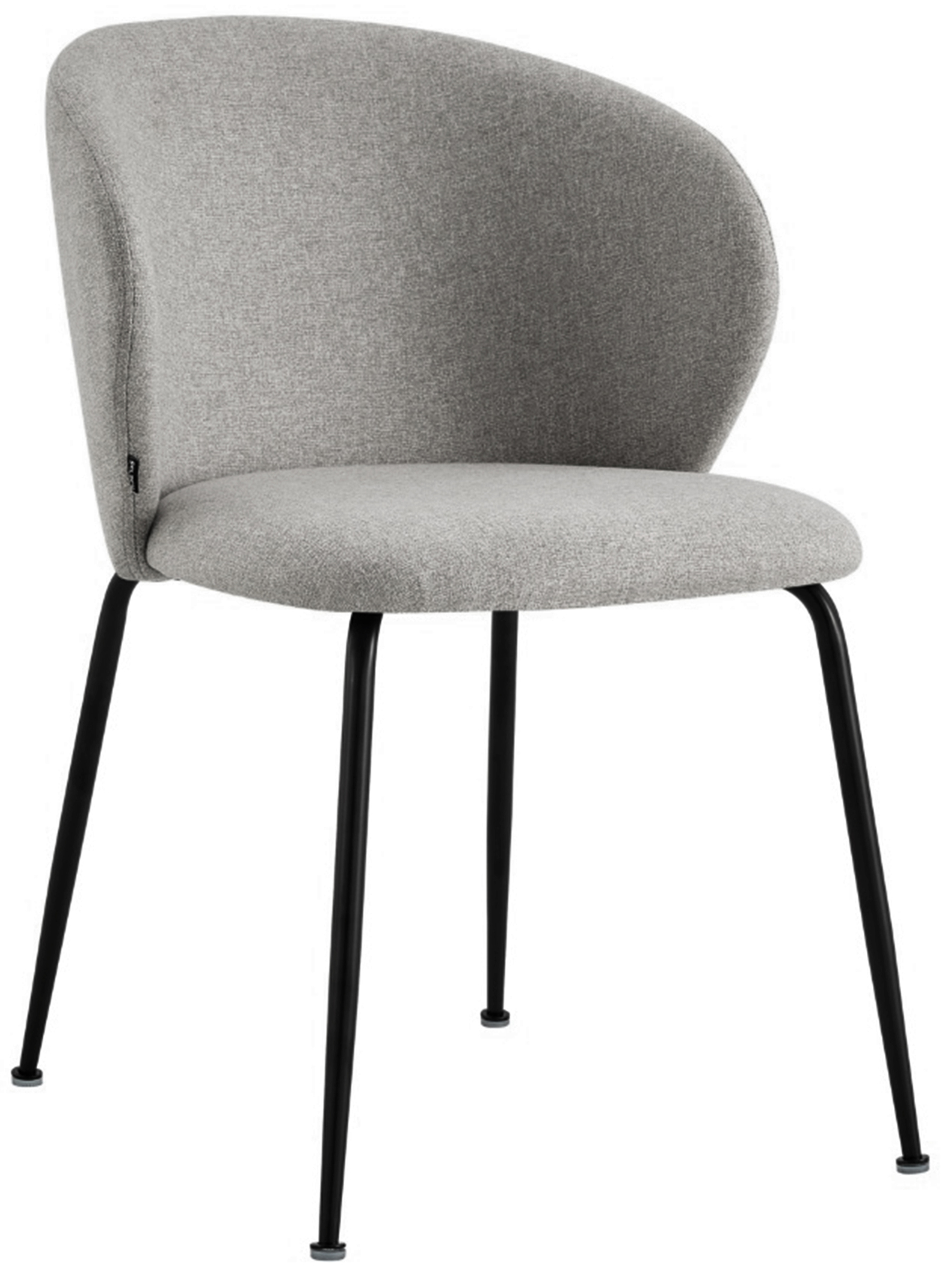 Polsterstuhl Mealize aus wasserabweisendem beige-grauem Stoff mit schwarzen Beinen - zdjęcie 1