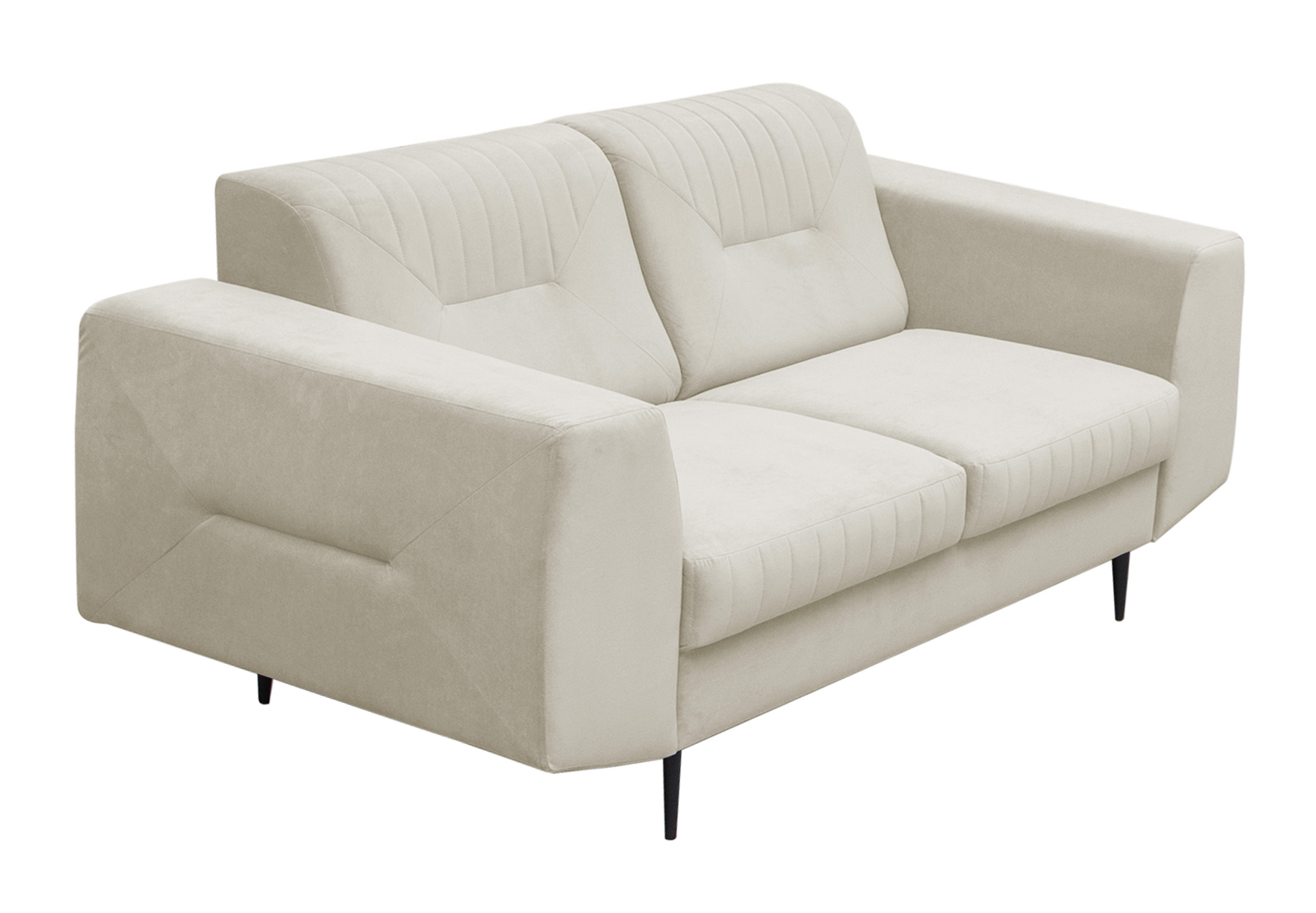 Sofa Carelle kremowa dwuosobowa w tkaninie hydrofobowej welur  - zdjęcie 1