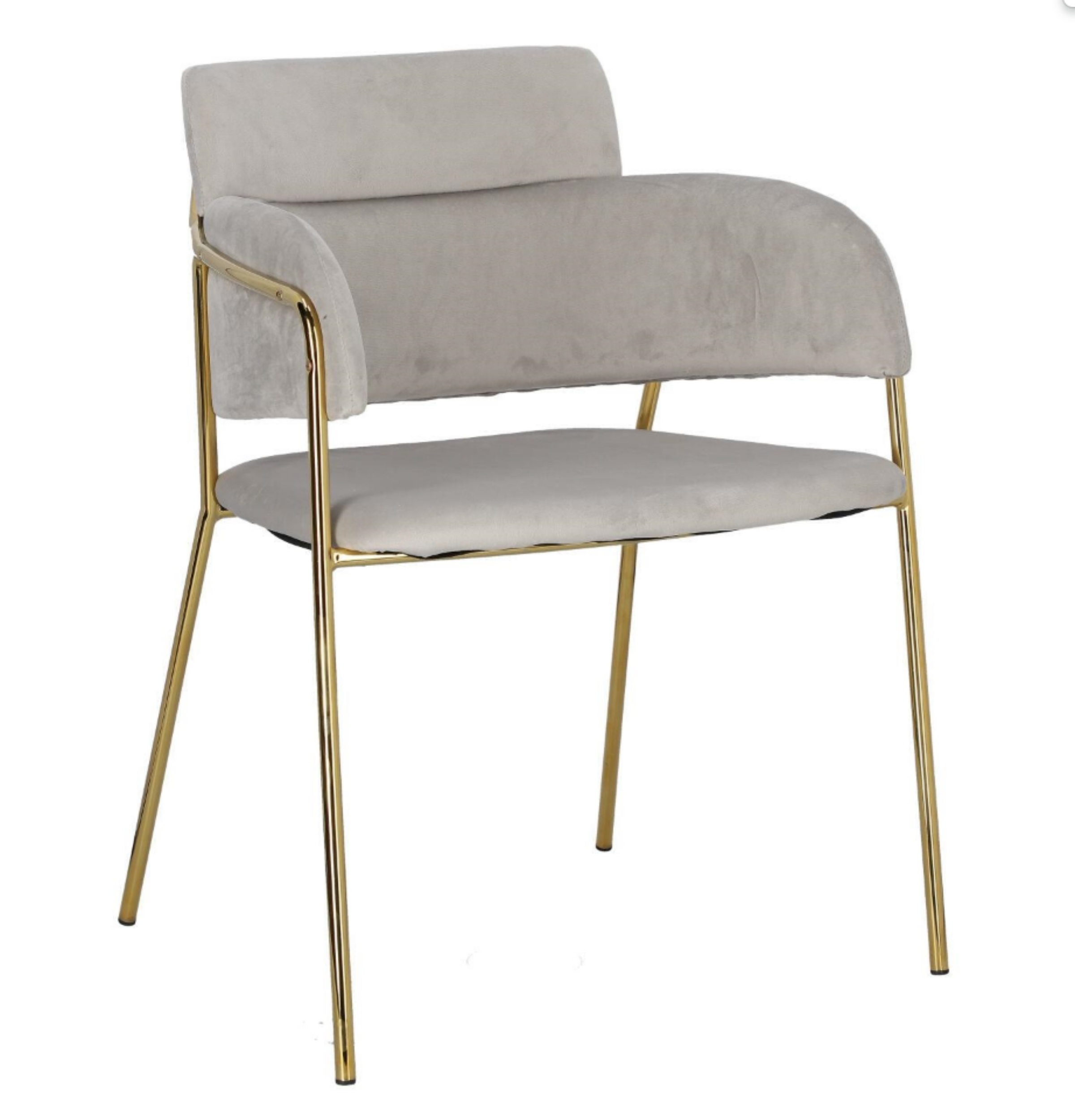 Krzesło tapicerowane Vidives szare/ złota podstawa - zdjęcie 1