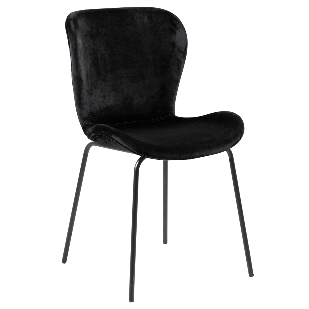 Krzesło tapicerowane Glena czarne na metalowych nóżkach - zdjęcie 1