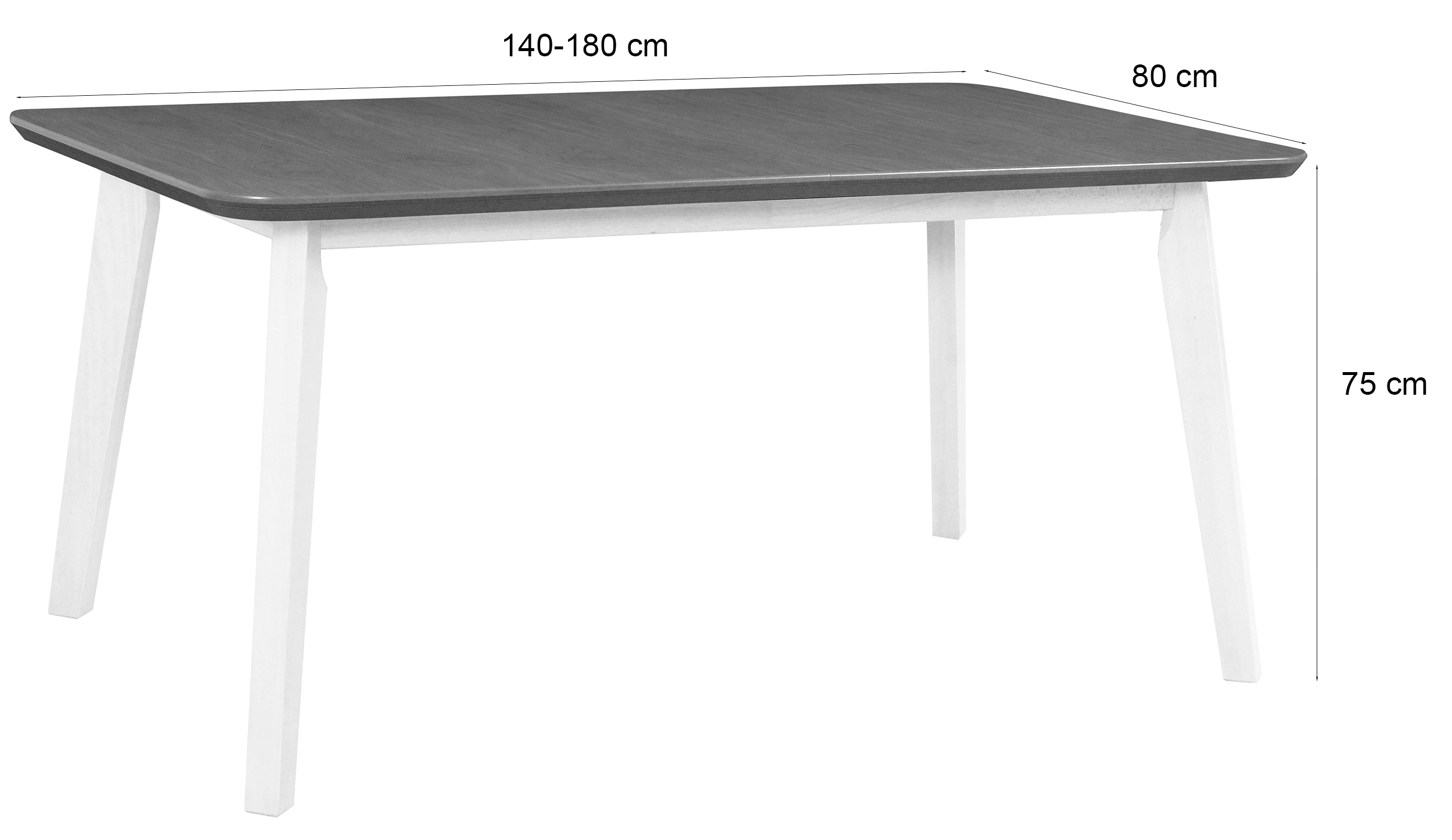 Stół drewniany do jadalni rozkładany Ofitied 140-180x80 cm biały/dąb naturalny