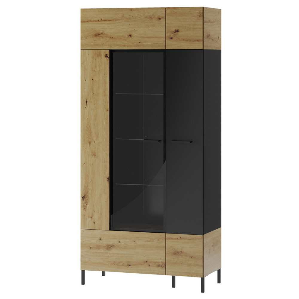 Witryna dwudrzwiowa Roalds z przeszkleniem wysoka - zdjęcie 1