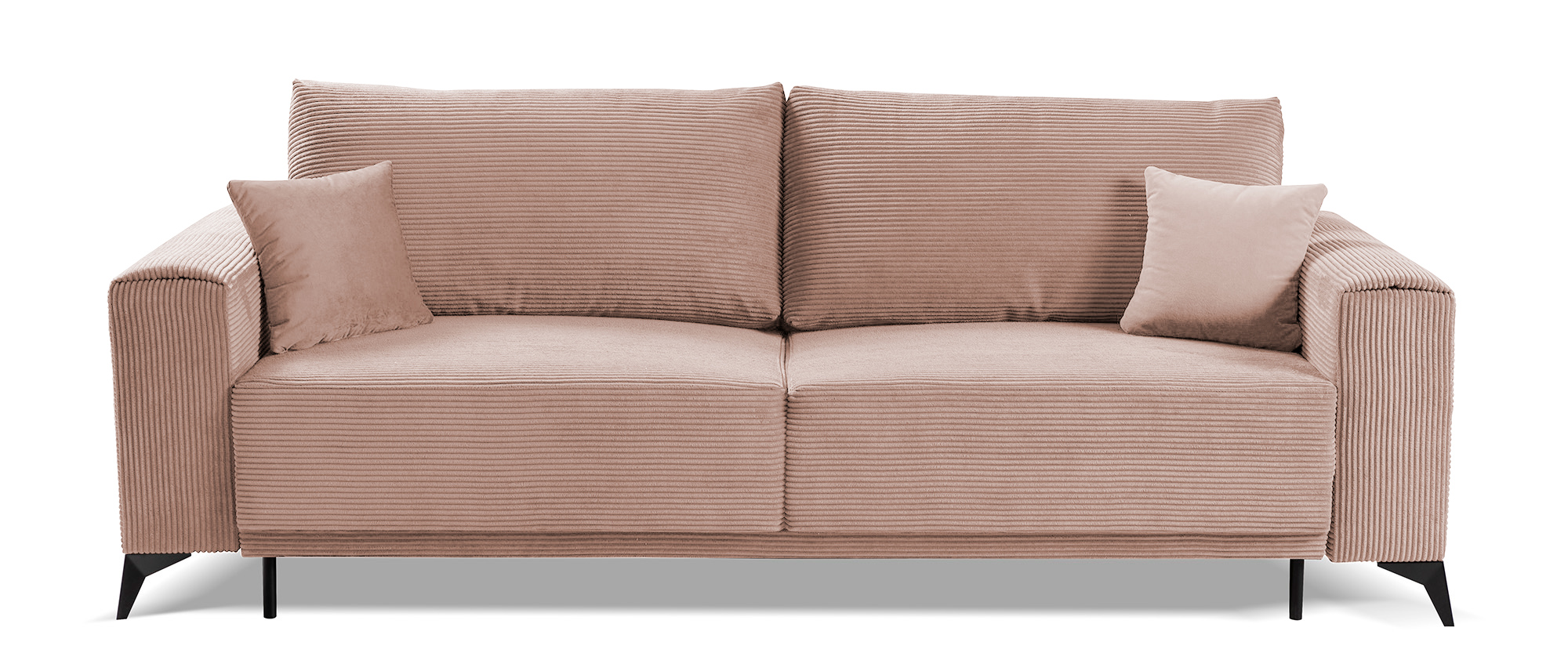 Kanapa rozkładana trzyosobowa Jokiranta z pojemnikiem różowa sztruks - zdjęcie 1