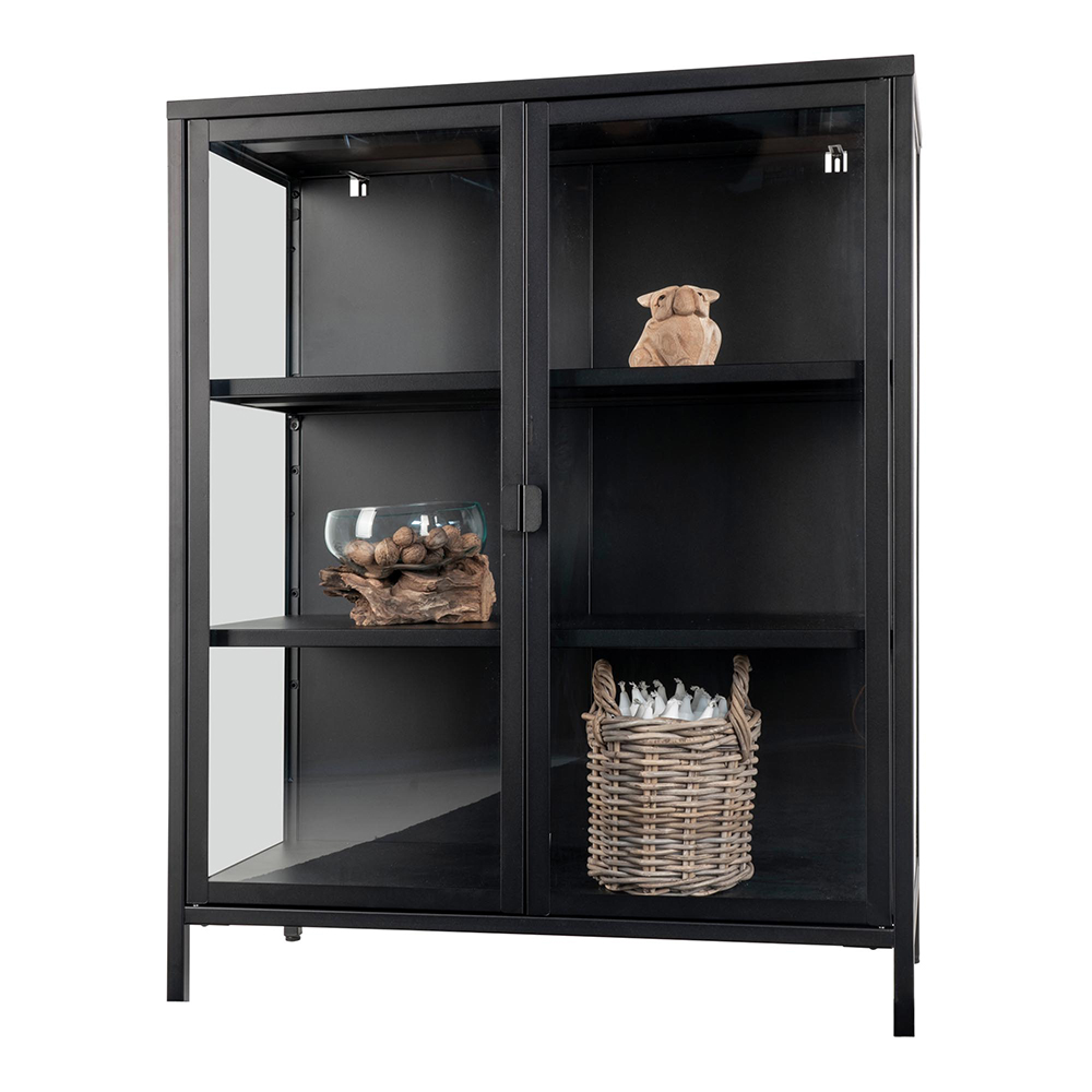 Witryna dwudrzwiowa Centho 101,5 cm czarna - zdjęcie 1