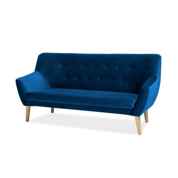 Sofa trzyosobowa Yedrior granatowy welur - zdjęcie 1