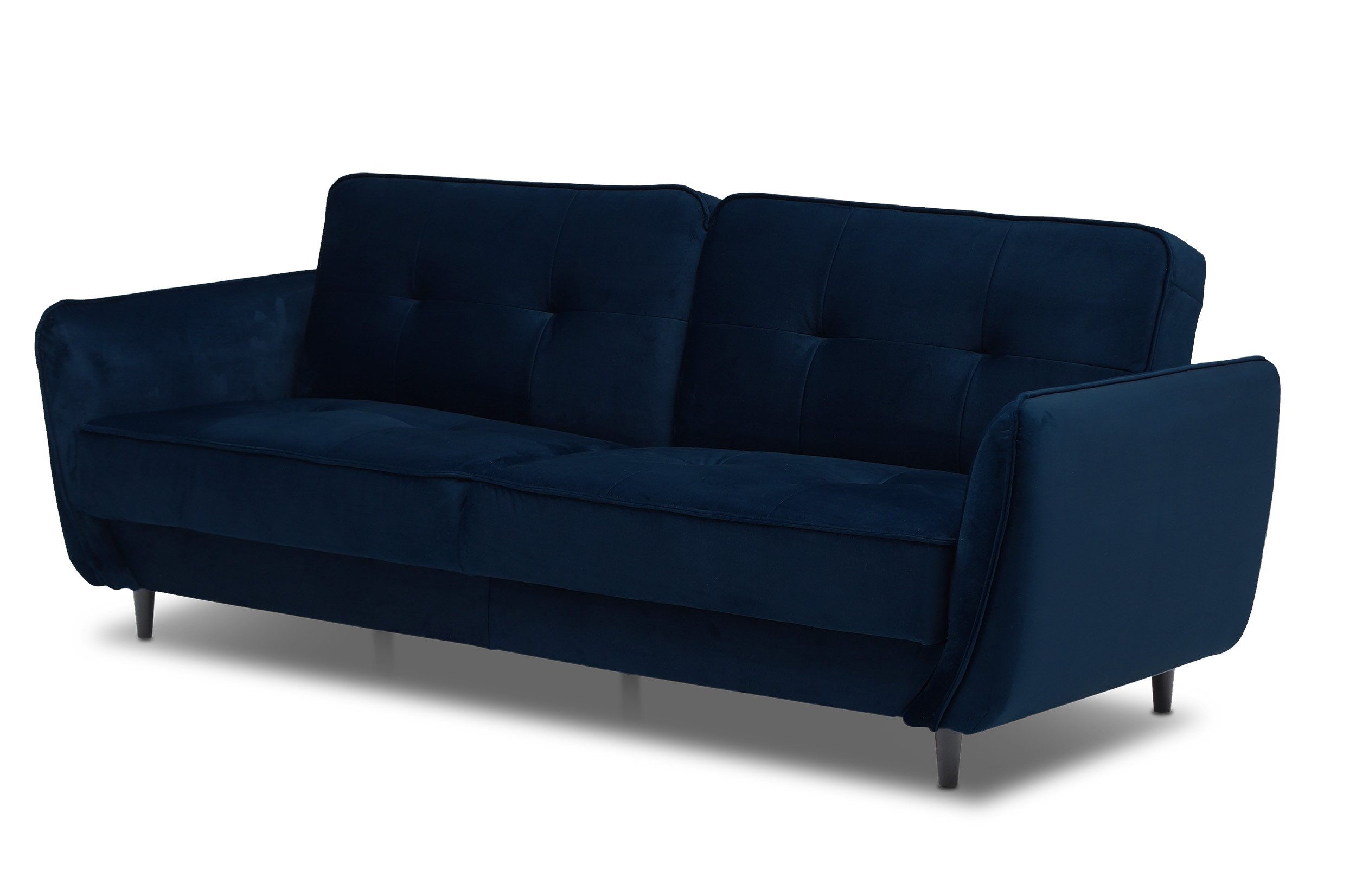 Wersalka rozkładana Topares z pojemnikiem granatowa welur hydrofobowy - zdjęcie 1