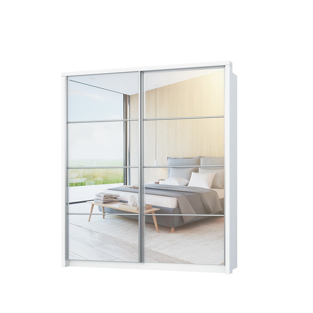 Szafa Arti 180 cm z lustrzanym frontem Biały  - zdjęcie 1