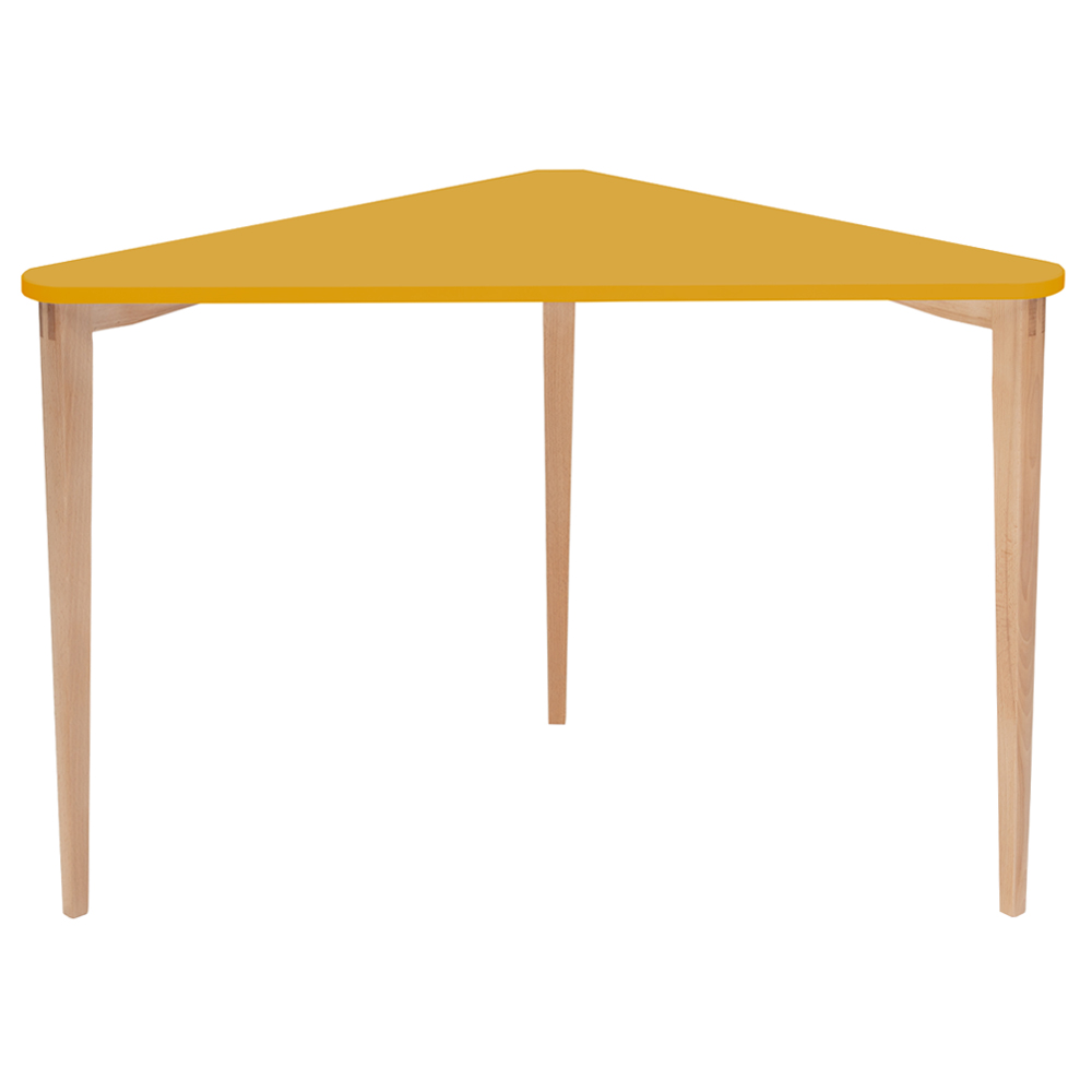 Biurko narożne Naja 114x85 cm bukowa podstawa Żółty - zdjęcie 4