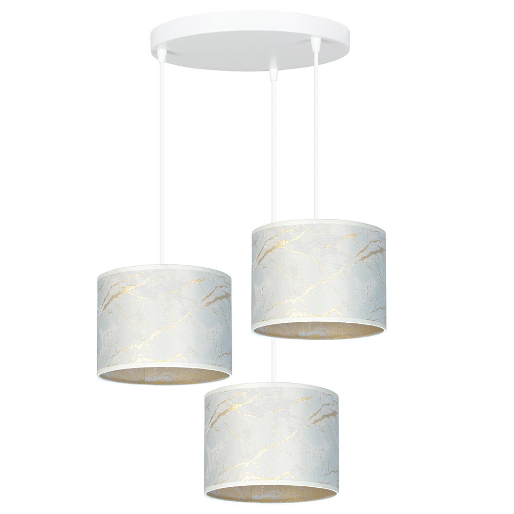 Lampa wisząca Borra x3 asymetryczna średnica 50 cm marmur - zdjęcie 1