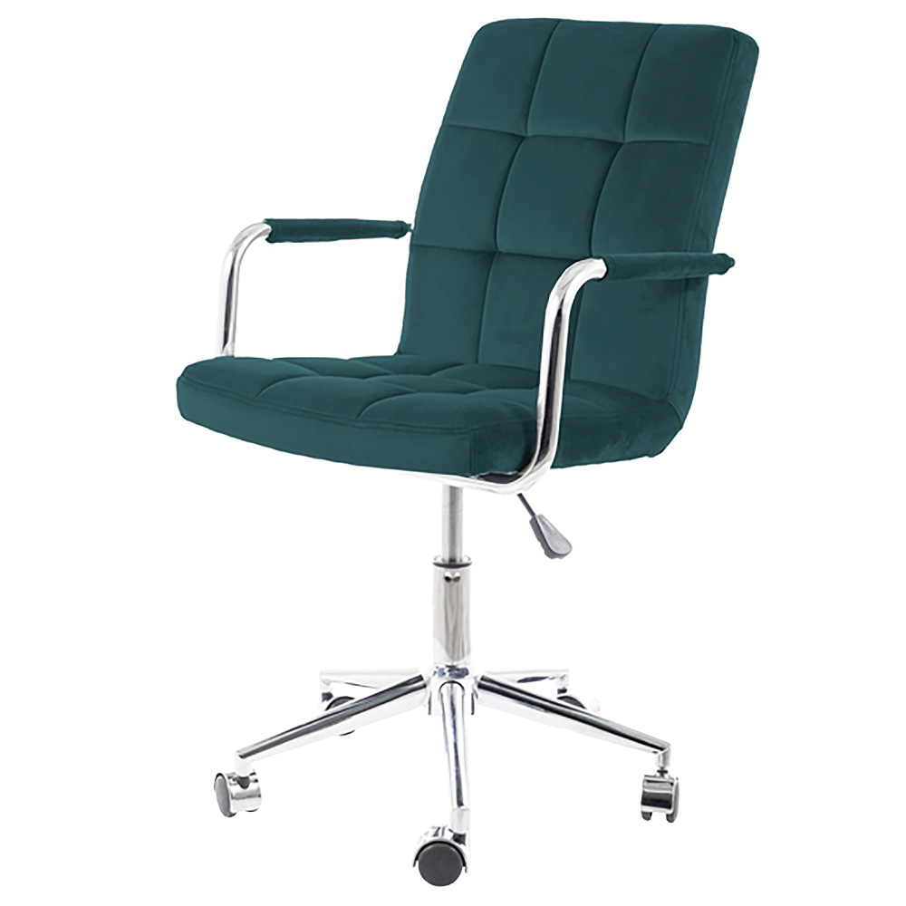 Fotel biurowy Salmerin obrotowy zielony velvet - zdjęcie 1
