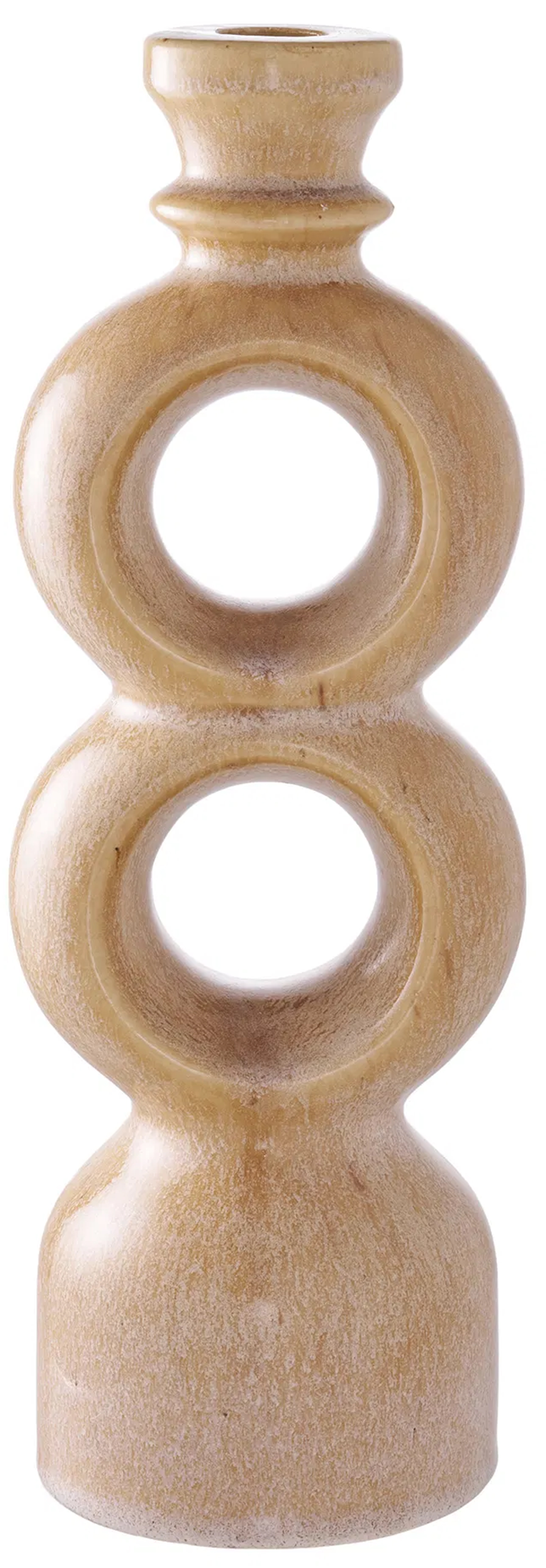 Świecznik Codeted ceramiczny 30,5 cm brązowy - zdjęcie 1