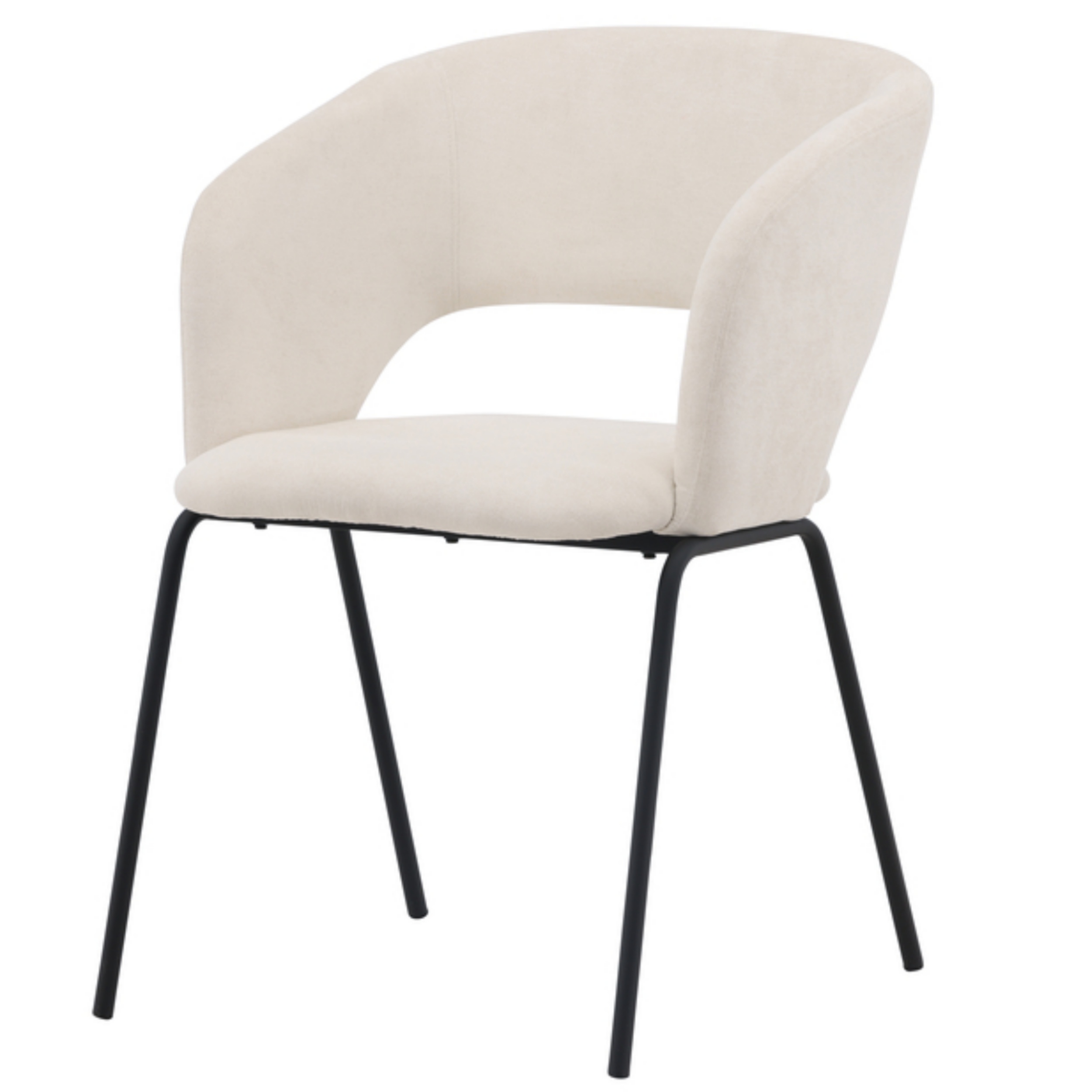 Krzesło tapicerowane Arfulle biały len - zdjęcie 1