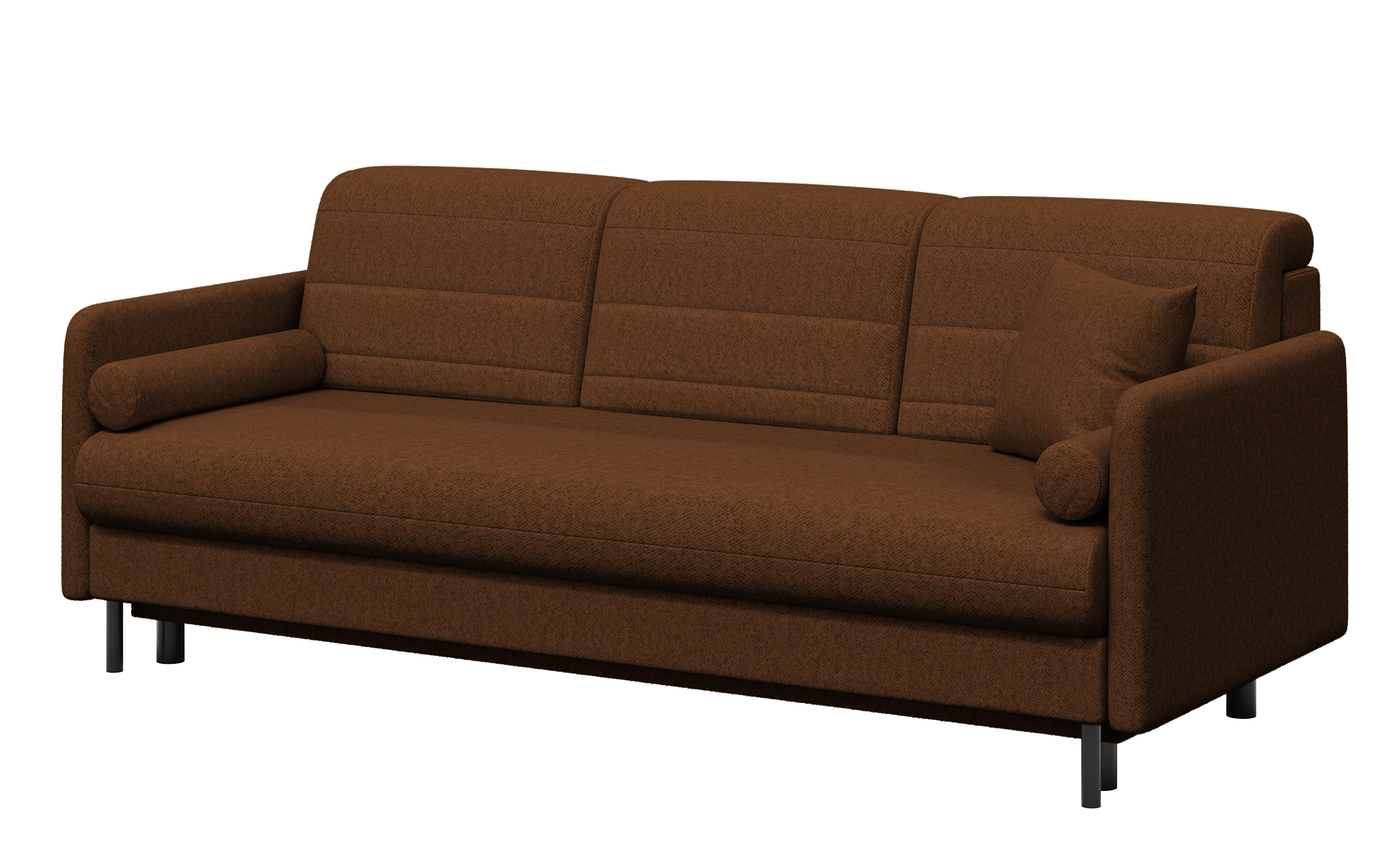 Kanapa rozkładana trzyosobowa Alto z pojemnikiem brązowa welur hydrofobowy - zdjęcie 1