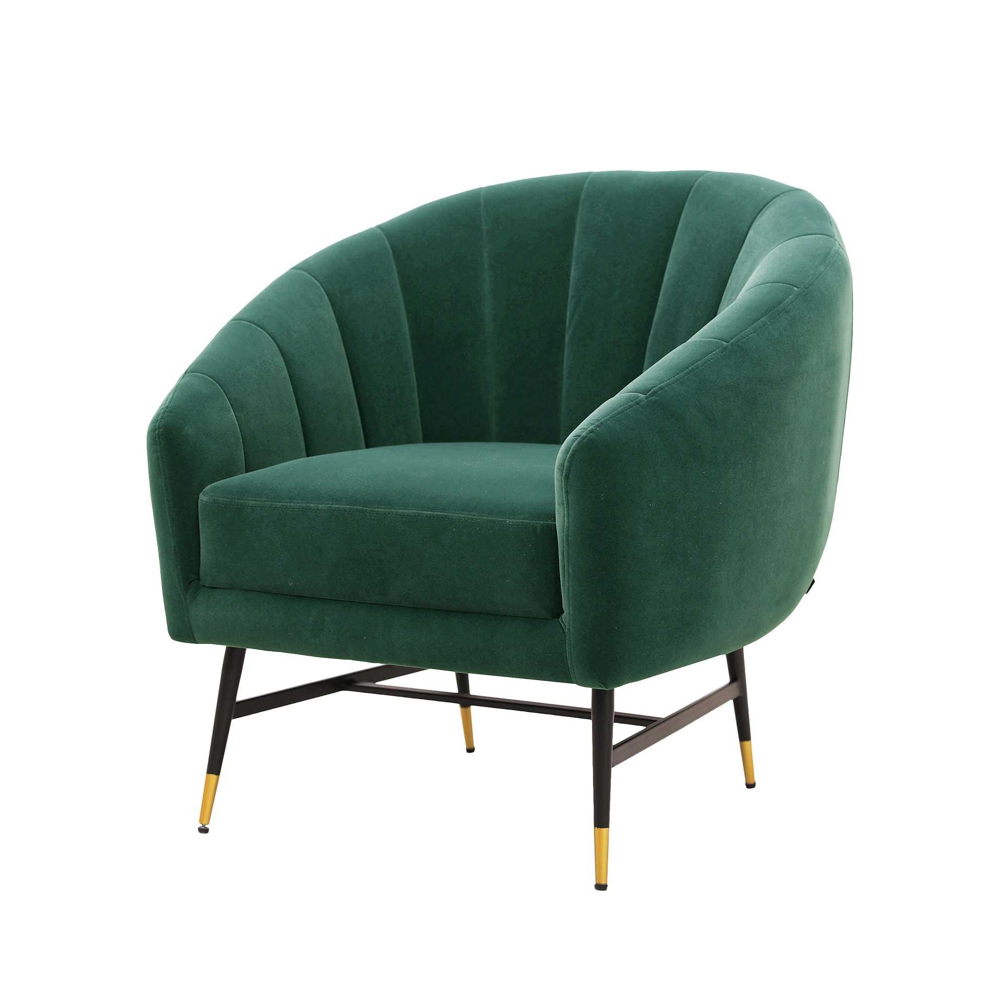 Fotel kubełkowy Trankyo zielony velvet - zdjęcie 1