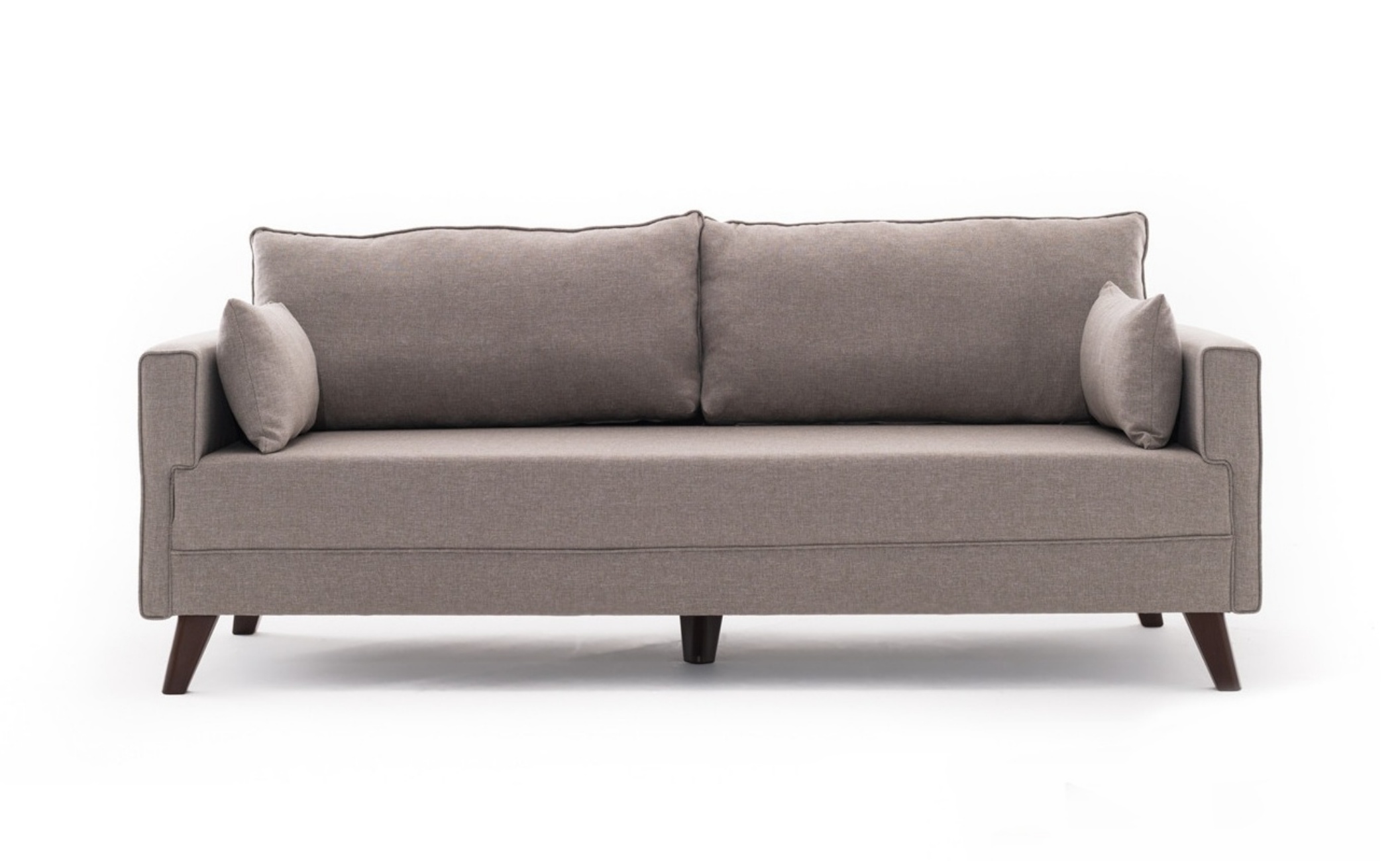 Kanapa rozkładana trzyosobowa Ratous beżowa - zdjęcie 1