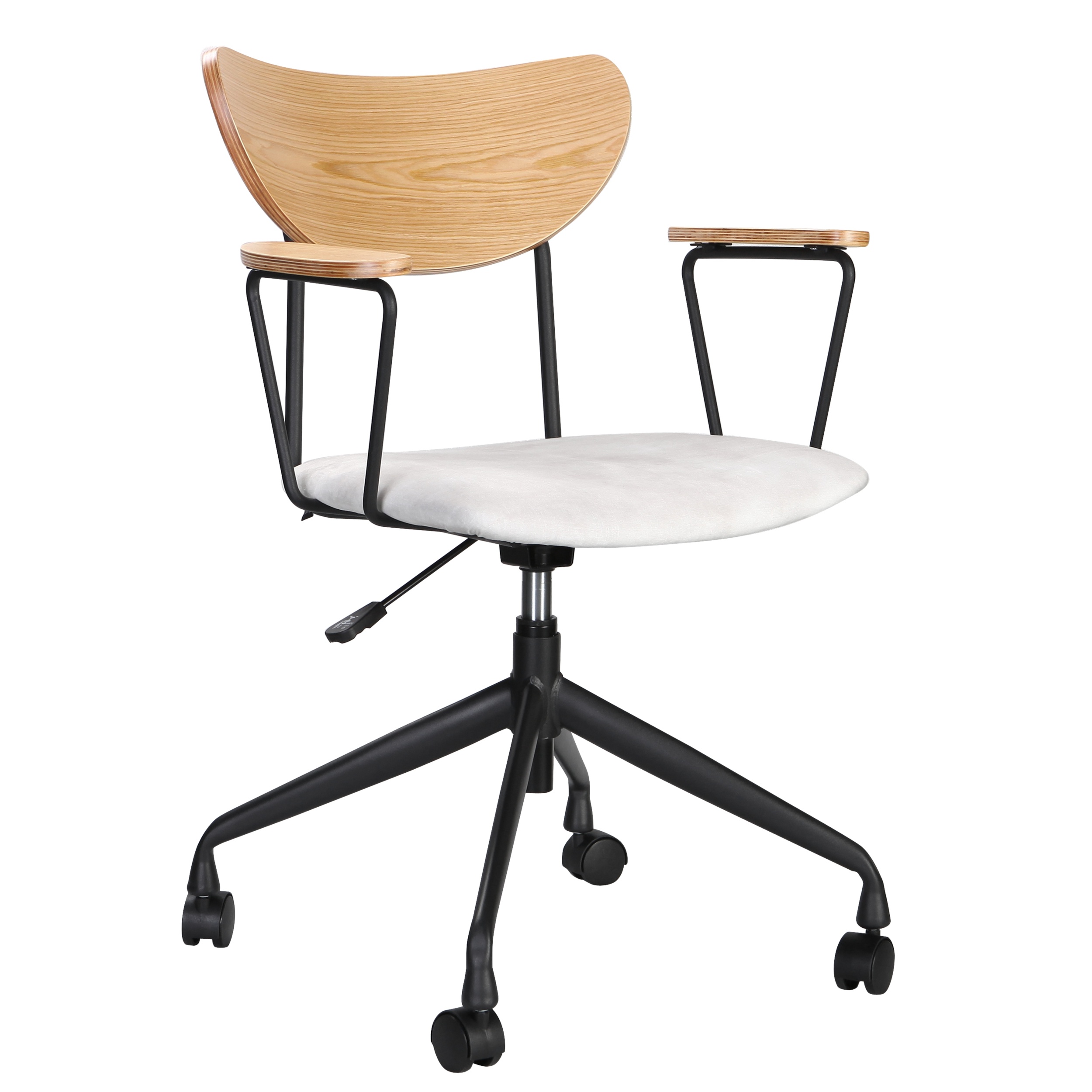 Fotel biurowy Flattanter obrotowy beżowy velvet - zdjęcie 1