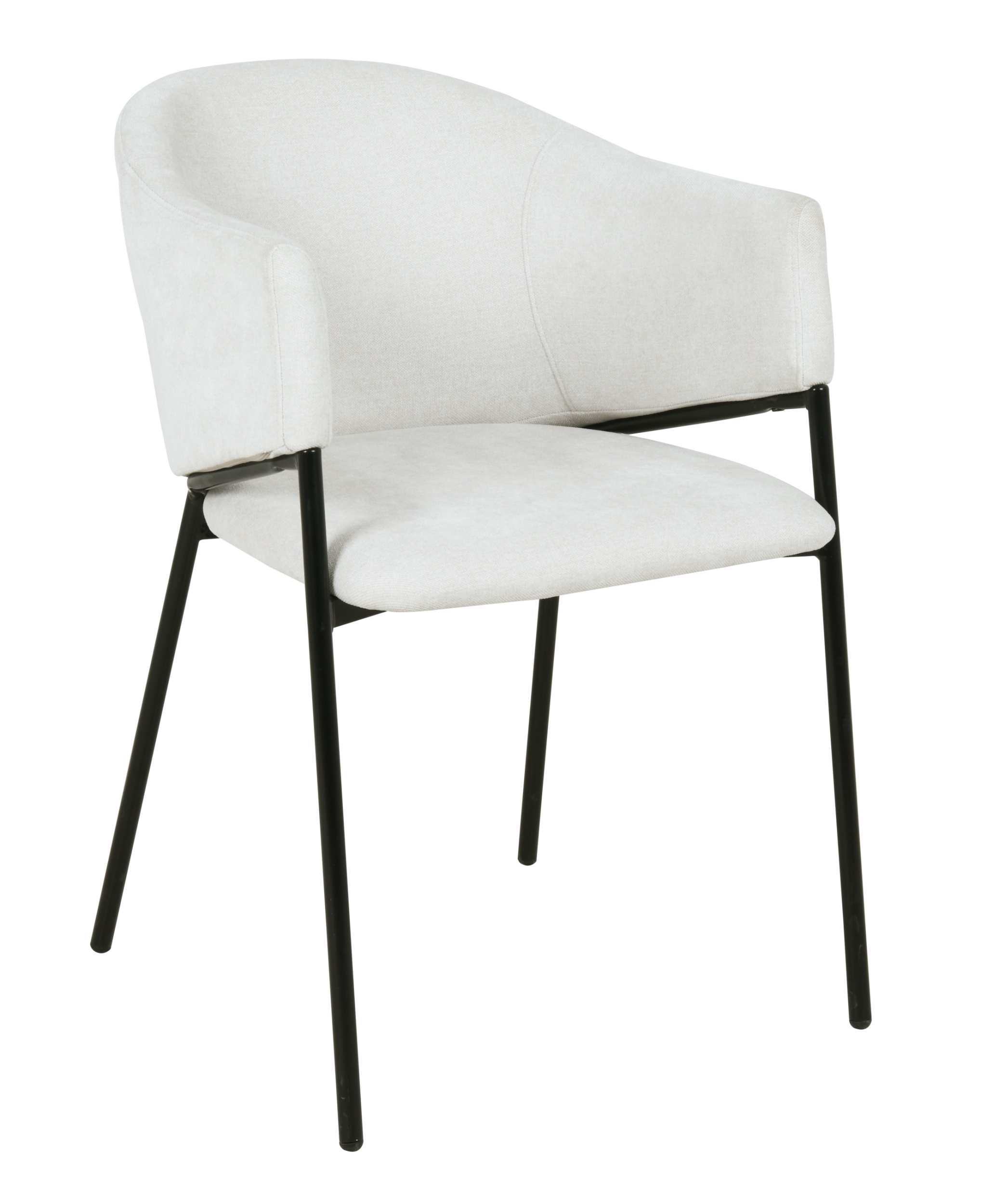 Krzesło tapicerowane Optival z podłokietnikami kremowe - zdjęcie 1