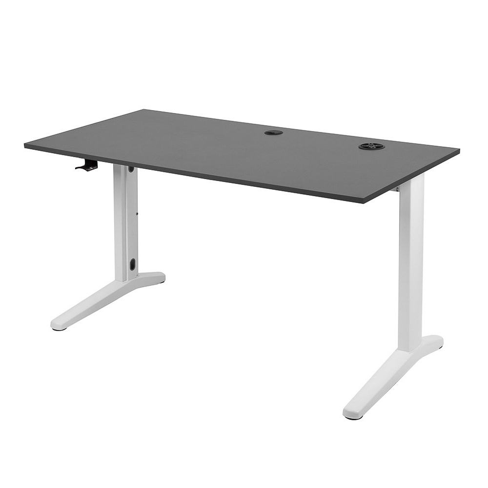 Biurko gamingowe Lokoti 138x68 cm szare - zdjęcie 1