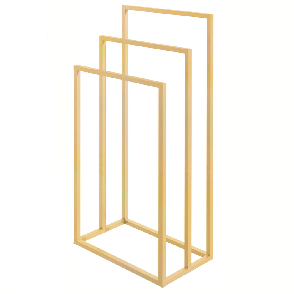 Wieszak na ręczniki Leifers stojący złoty - zdjęcie 1