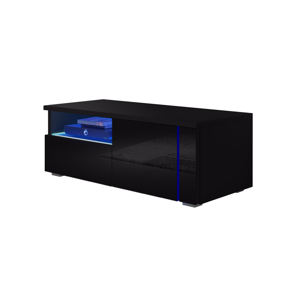 Szafka RTV Oxy Single Czarny mat / Czarny połysk - zdjęcie 1