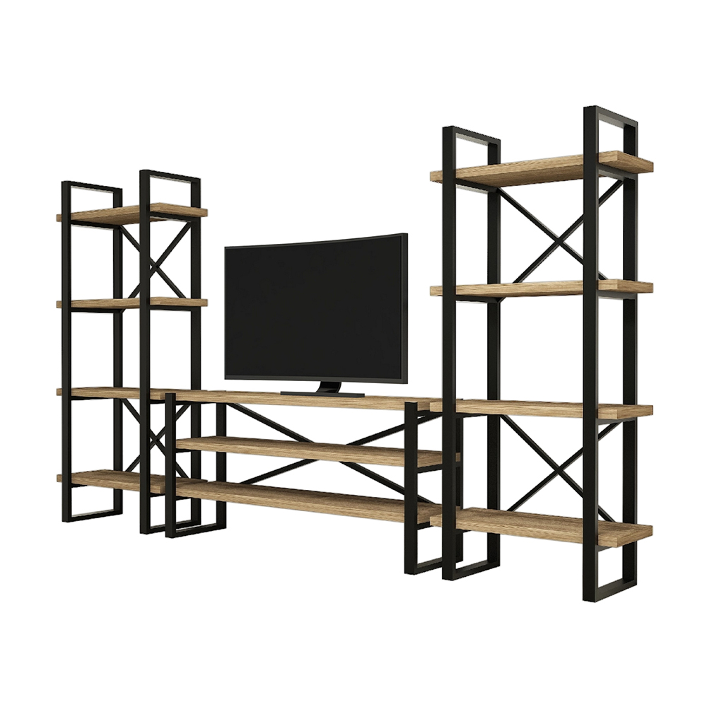 Meblościanka Drabiner z orzechowymi półkami - zdjęcie 1