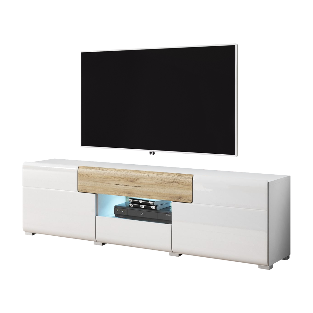 Szafka RTV Aleyna 159 cm biała - zdjęcie 1