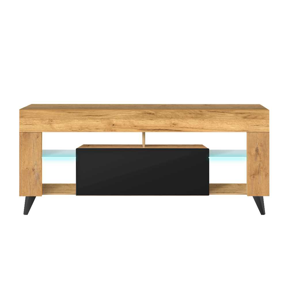 Szafka RTV HugoB Dąb lancaster / Czarny połysk  - zdjęcie 1