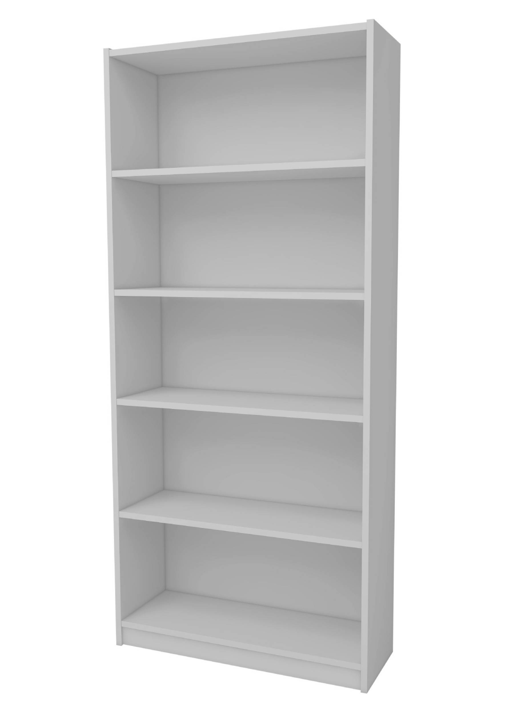 Regał na książki Ocallar 80 cm z pięcioma półkami biały - zdjęcie 1