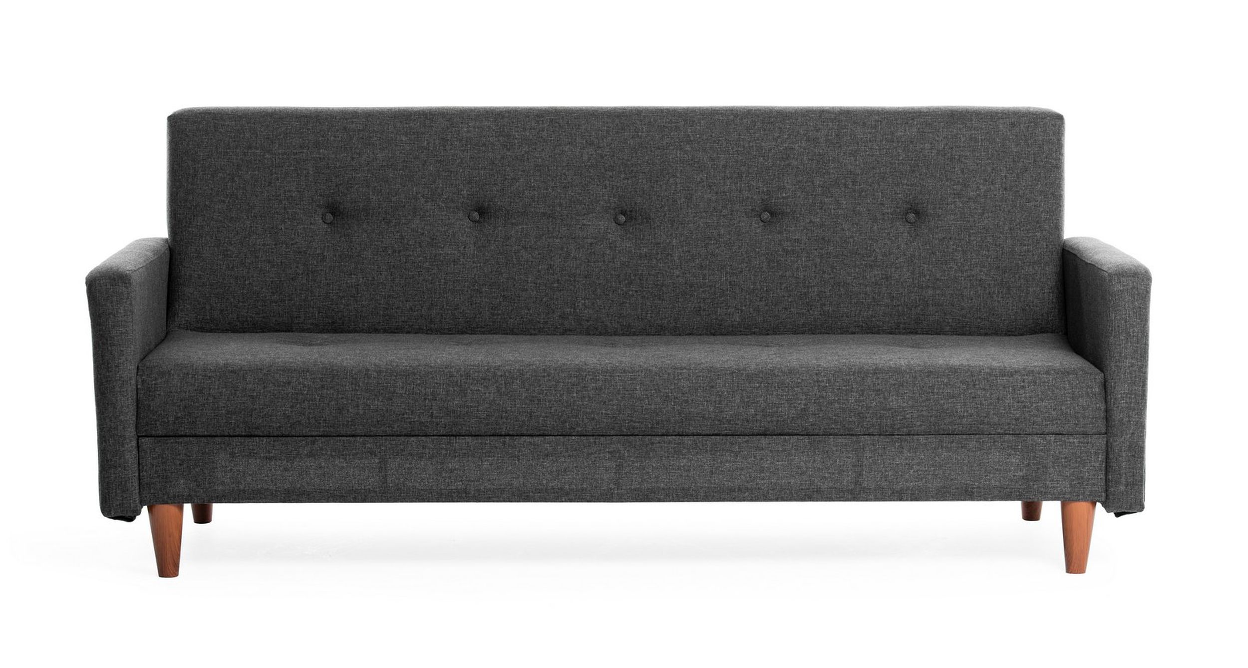 Kanapa rozkładana trzyosobowa Puloin ciemnoszara - zdjęcie 1