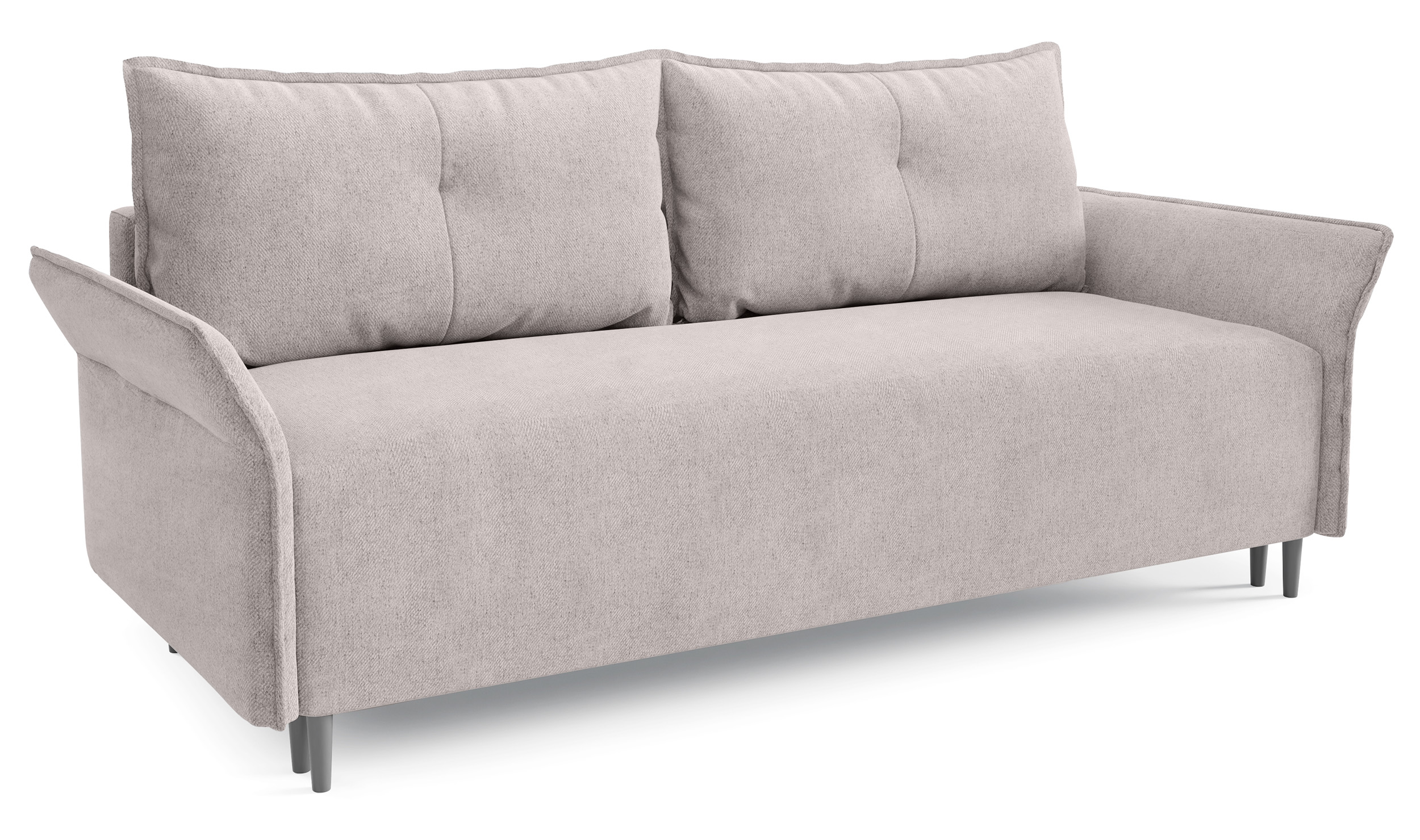 Kanapa rozkładana Aston z pojemnikiem na pościel jasnobeżowa plecionka - zdjęcie 1