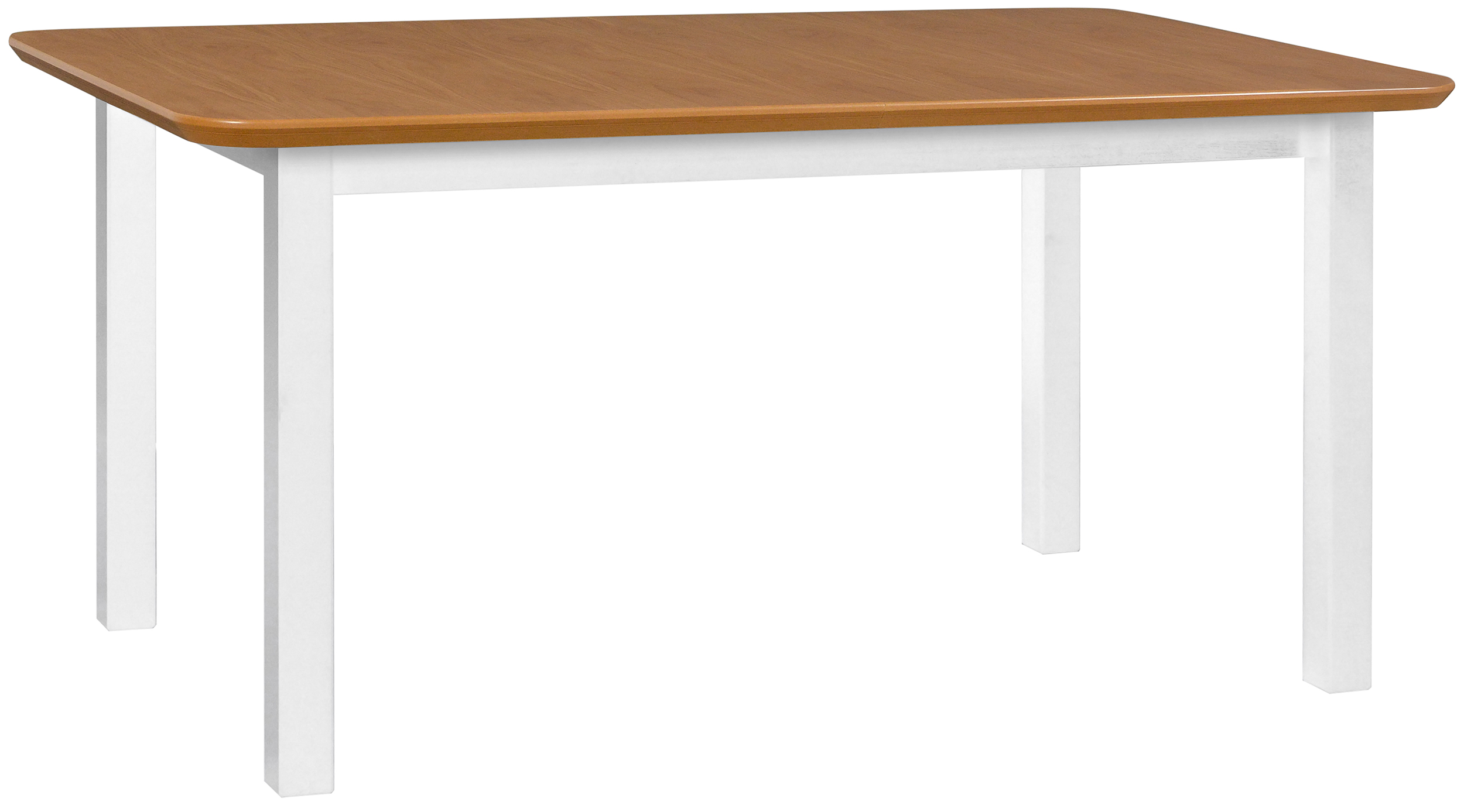 Stół drewniany do jadalni rozkładany Cobride 140-180x80 cm biały/dąb naturalny