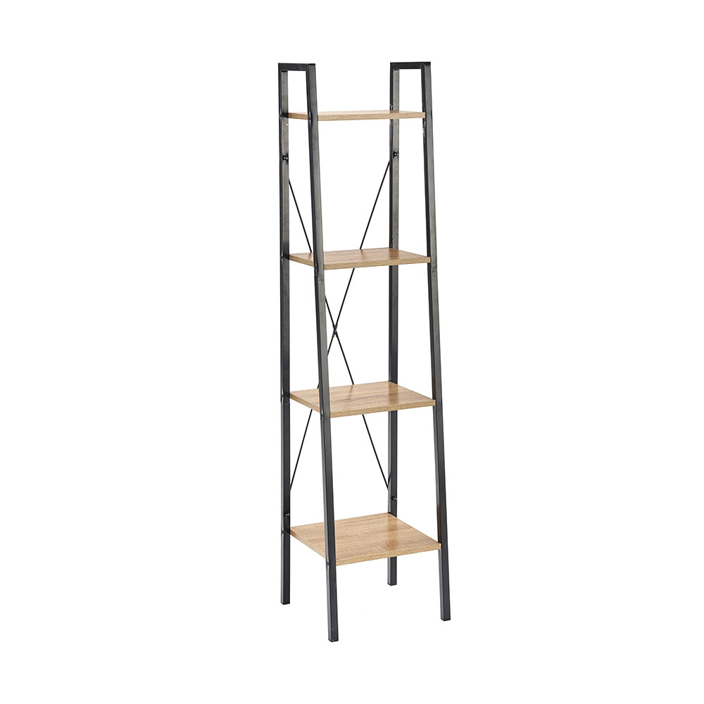 Regał otwarty Huain z czterema półkami dąb sonoma wąski - zdjęcie 1