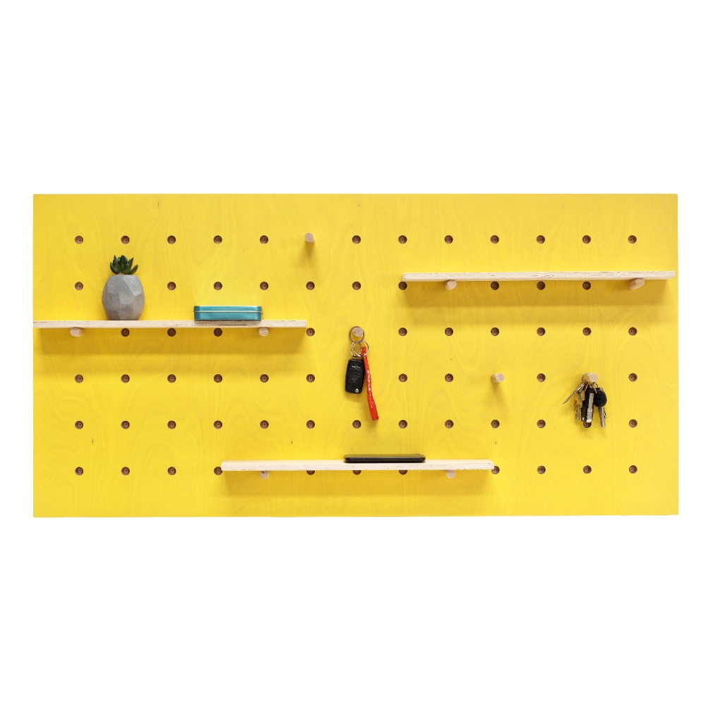 Półka ścienna Triventi organizer 120 cm żółta - zdjęcie 1