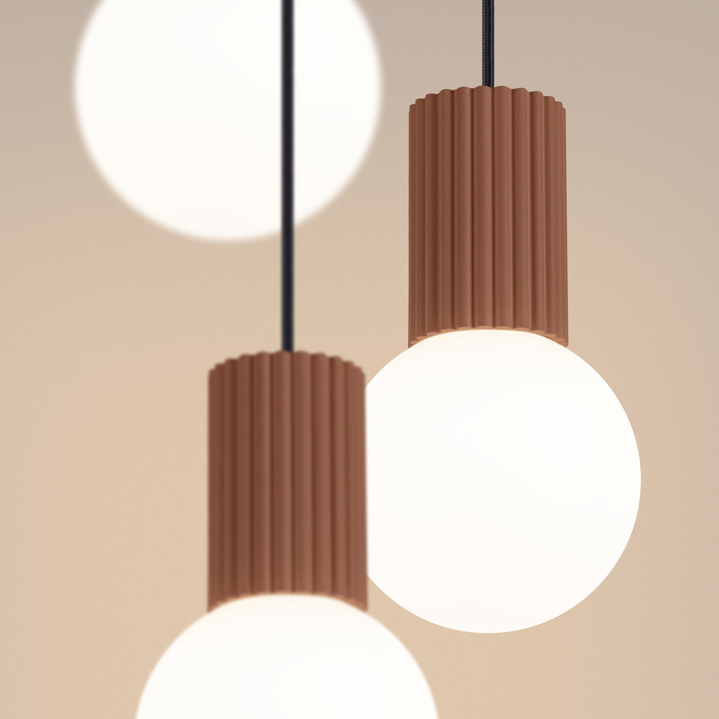 Lampa wisząca Halo 3P mocca