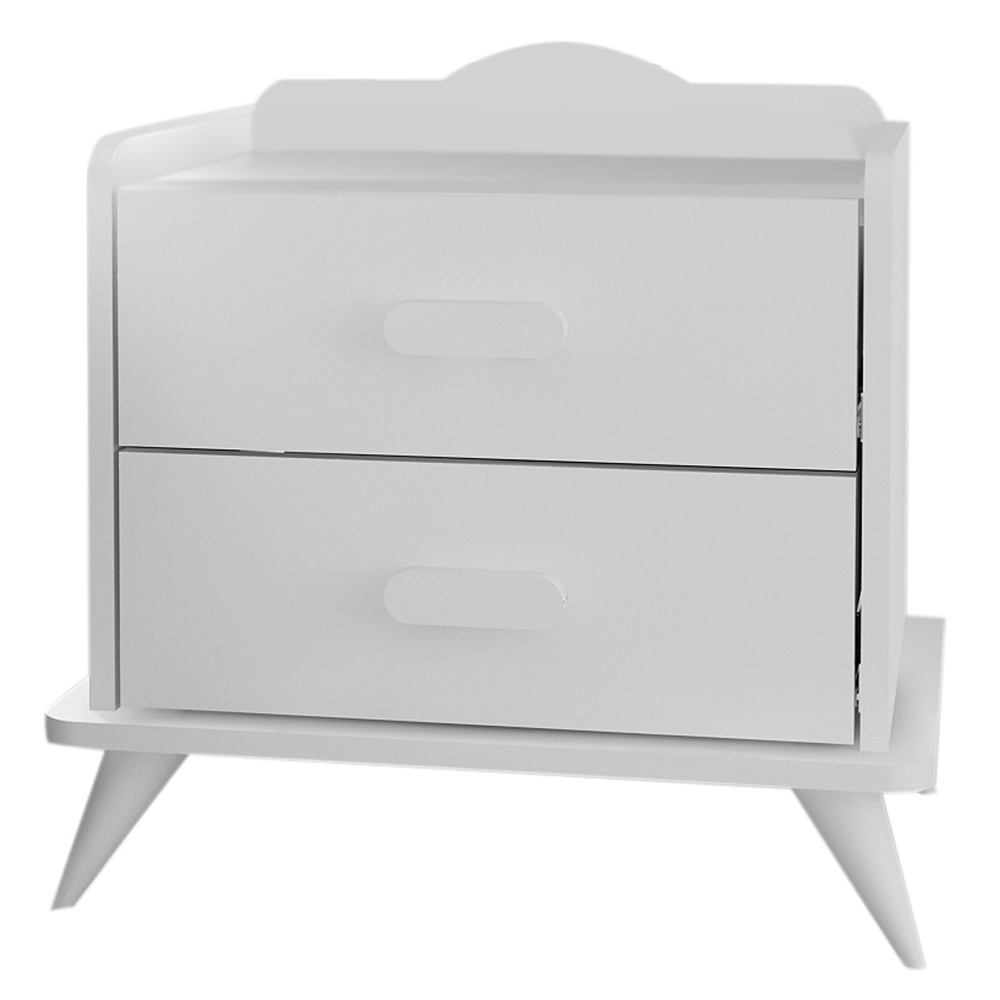 Szafka nocna Adezzie z dwoma szufladami biała - zdjęcie 1