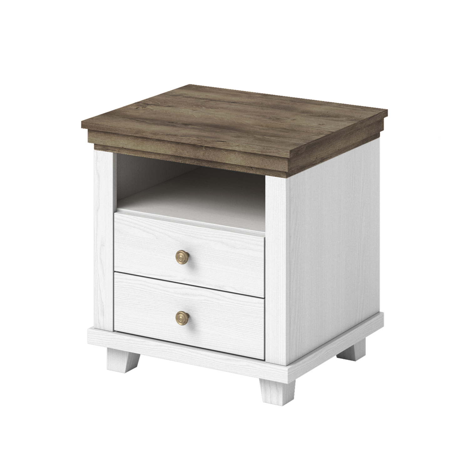 Szafka nocna Euglia z szufladami jesion Abisko z blatem dąb Lefkas - zdjęcie 1