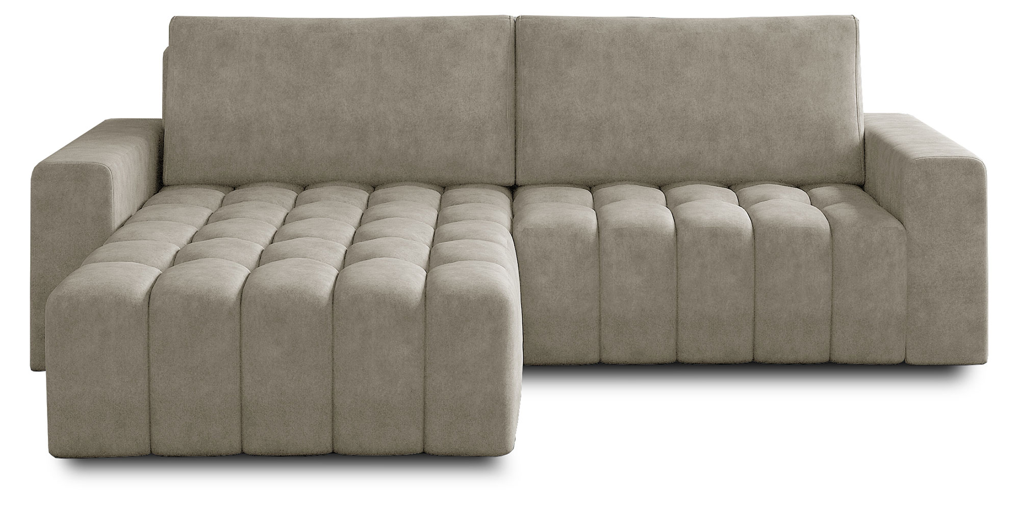 Narożnik z funkcją spania Tinctorius L-kształtny z pojemnikiem beżowy lewostronny - zdjęcie 1