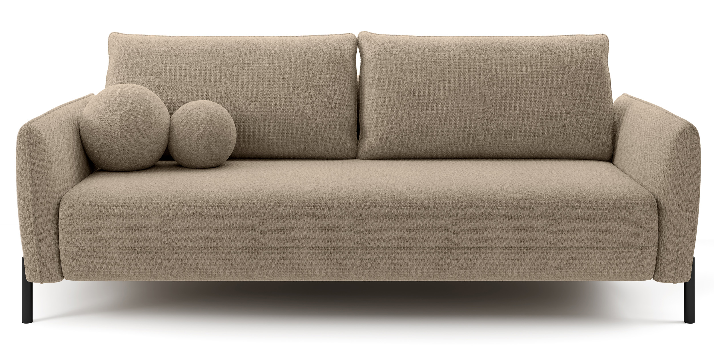 Kanapa rozkładana trzyosobowa Veruco z pojemnikiem beżowa szenil hydrofobowy - zdjęcie 1