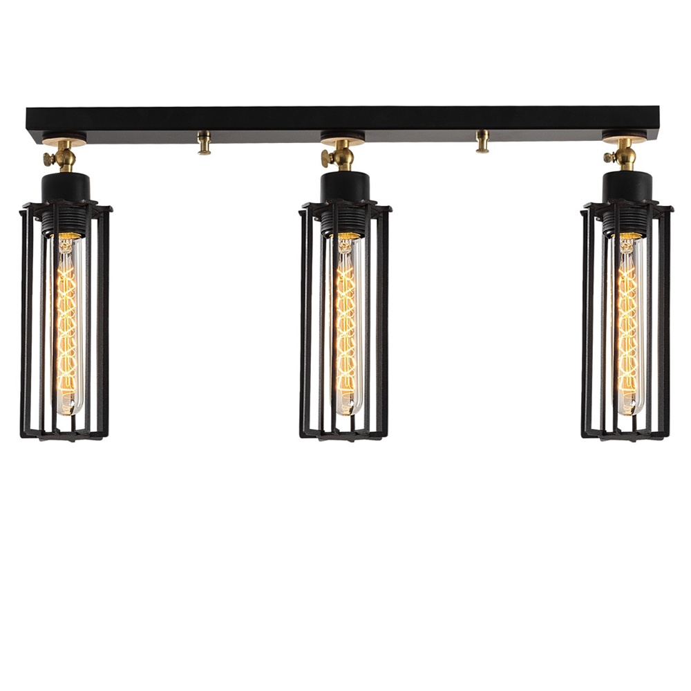 Lampa sufitowa Naomet x3 ze spotami 63 cm czarna - zdjęcie 1