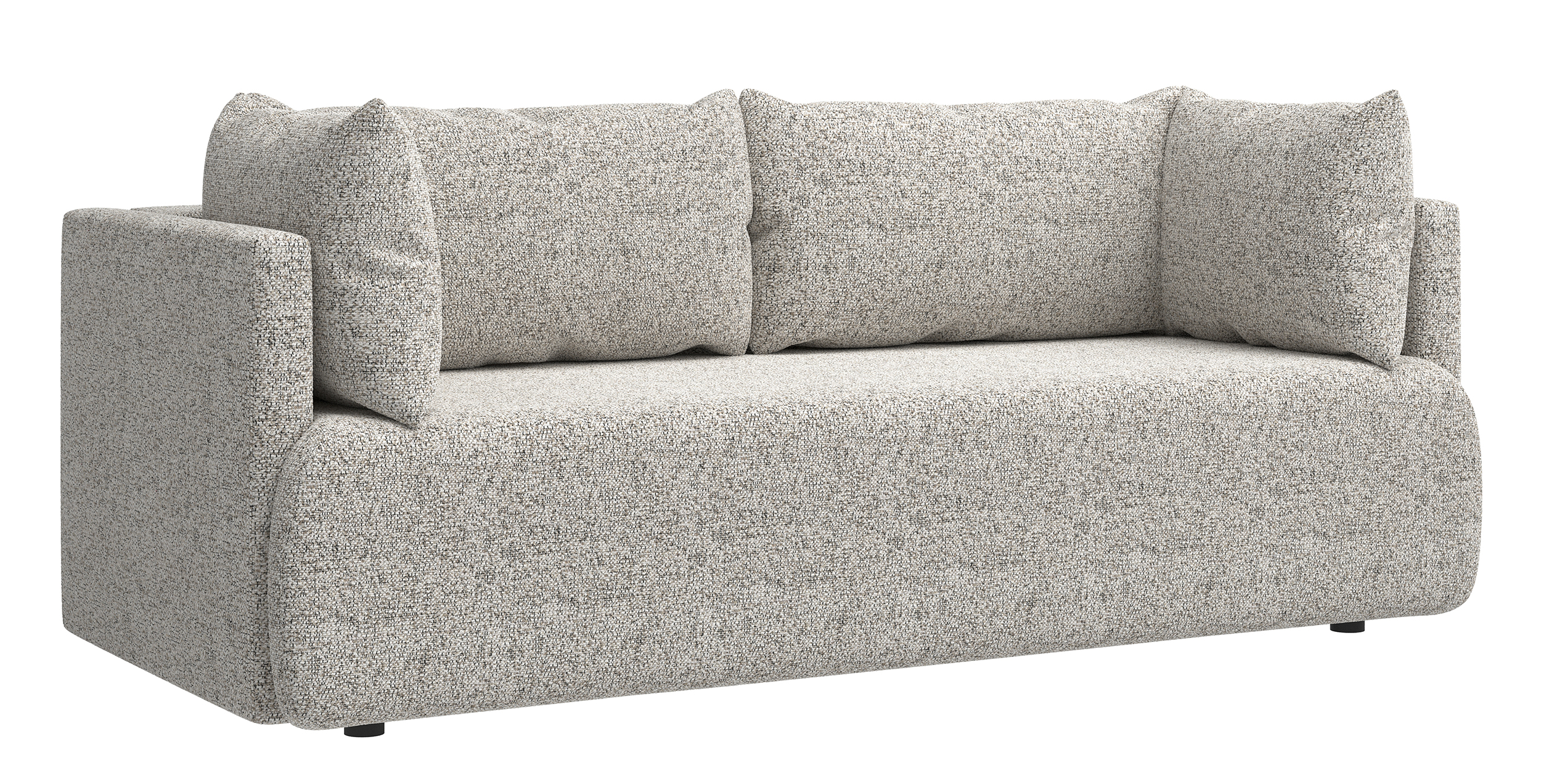 Kanapa rozkładana trzyosobowa Wing z pojemnikiem beżowa plecionka - zdjęcie 1