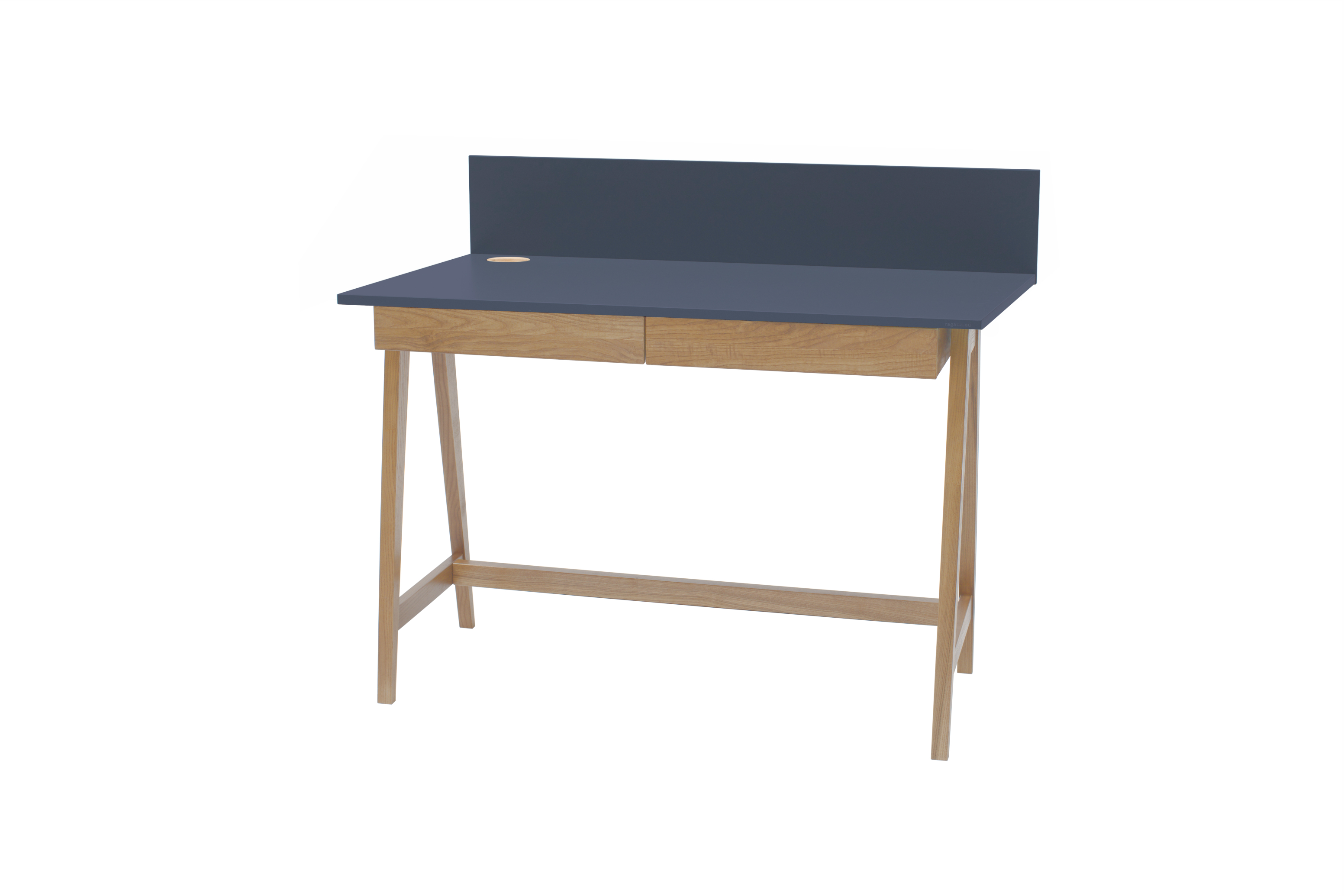 Biurko drewniane Luka 110x50 cm z dwoma szufladami Grafitowy - zdjęcie 17