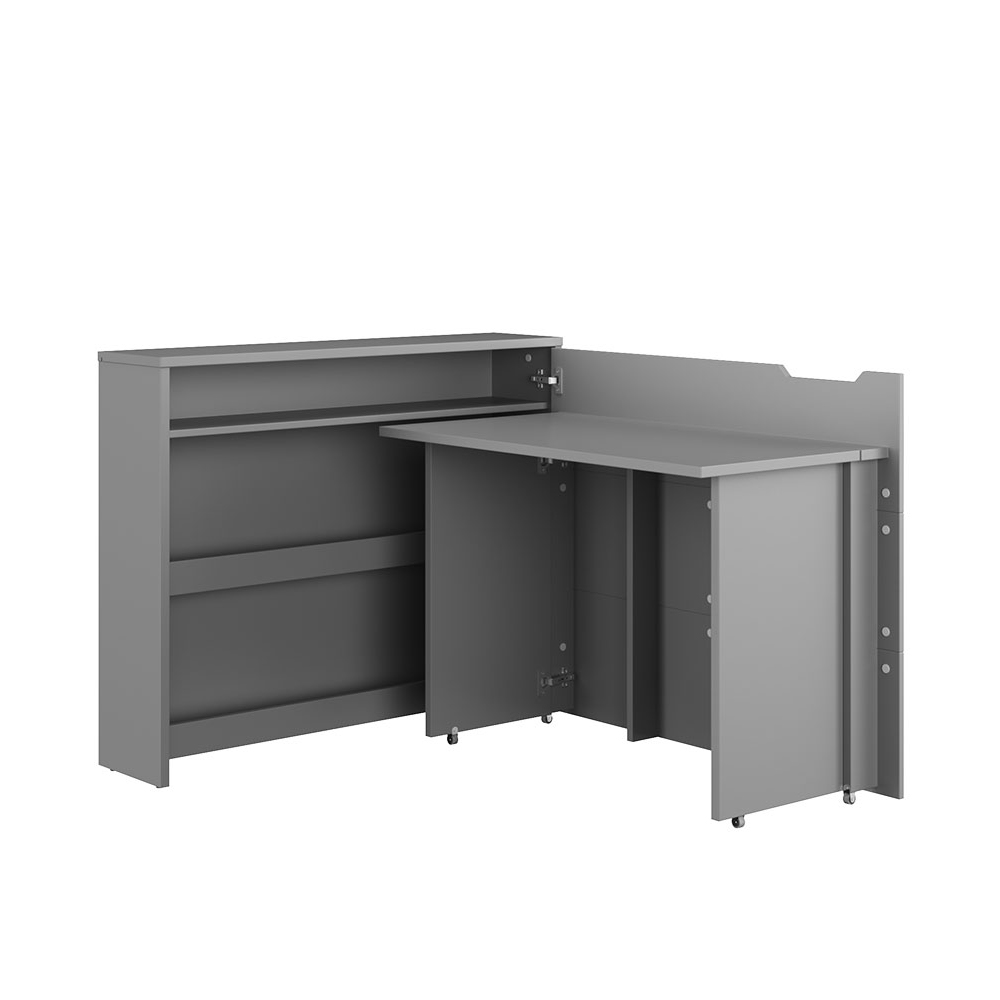 Biurko zamykane WORK CONCEPT 115x27 cm szare prawostronne - zdjęcie 1