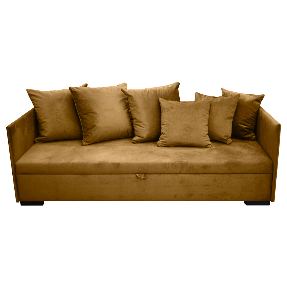 Łóżko pojedyncze Trotte z pojemnikiem 90x197 cm żółte