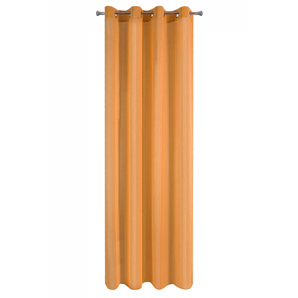 Firana Felicitie 140x250 cm dekorowana paskami pomarańczowa - zdjęcie 1
