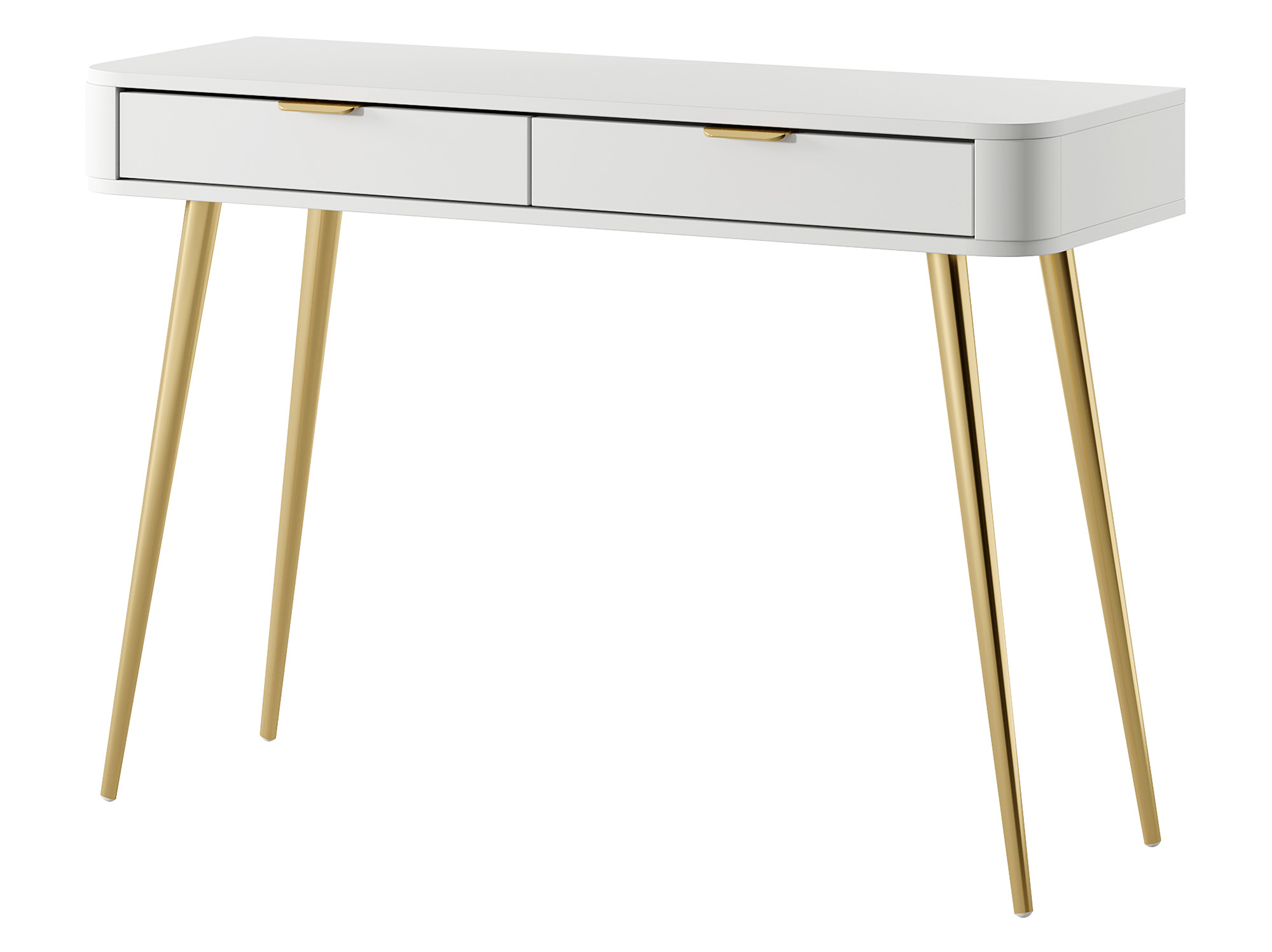 Toaletka z szufladami Oval 112 cm Biała - zdjęcie 1